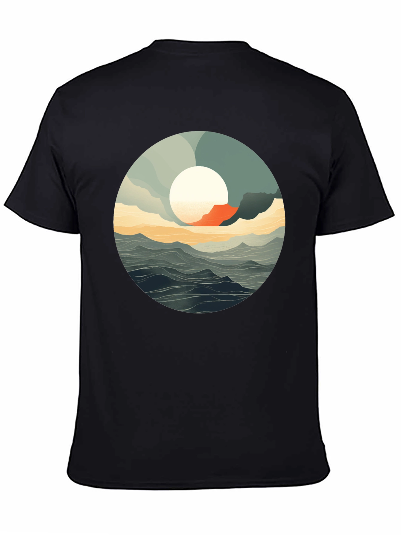 Ocean View Graphic Tee - Stylish Black T-Shirt