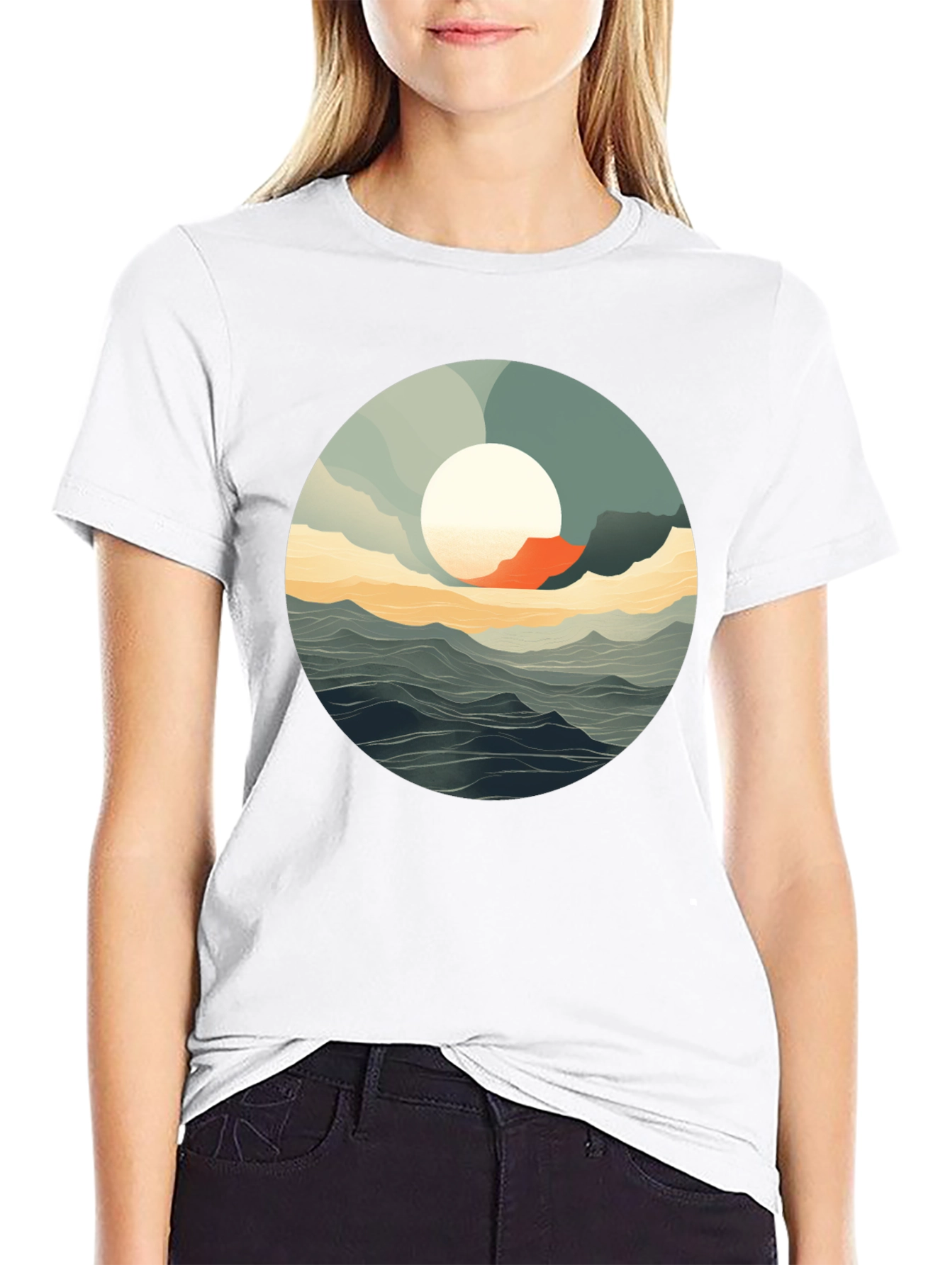 Ocean View Graphic Tee - Stylish Black T-Shirt