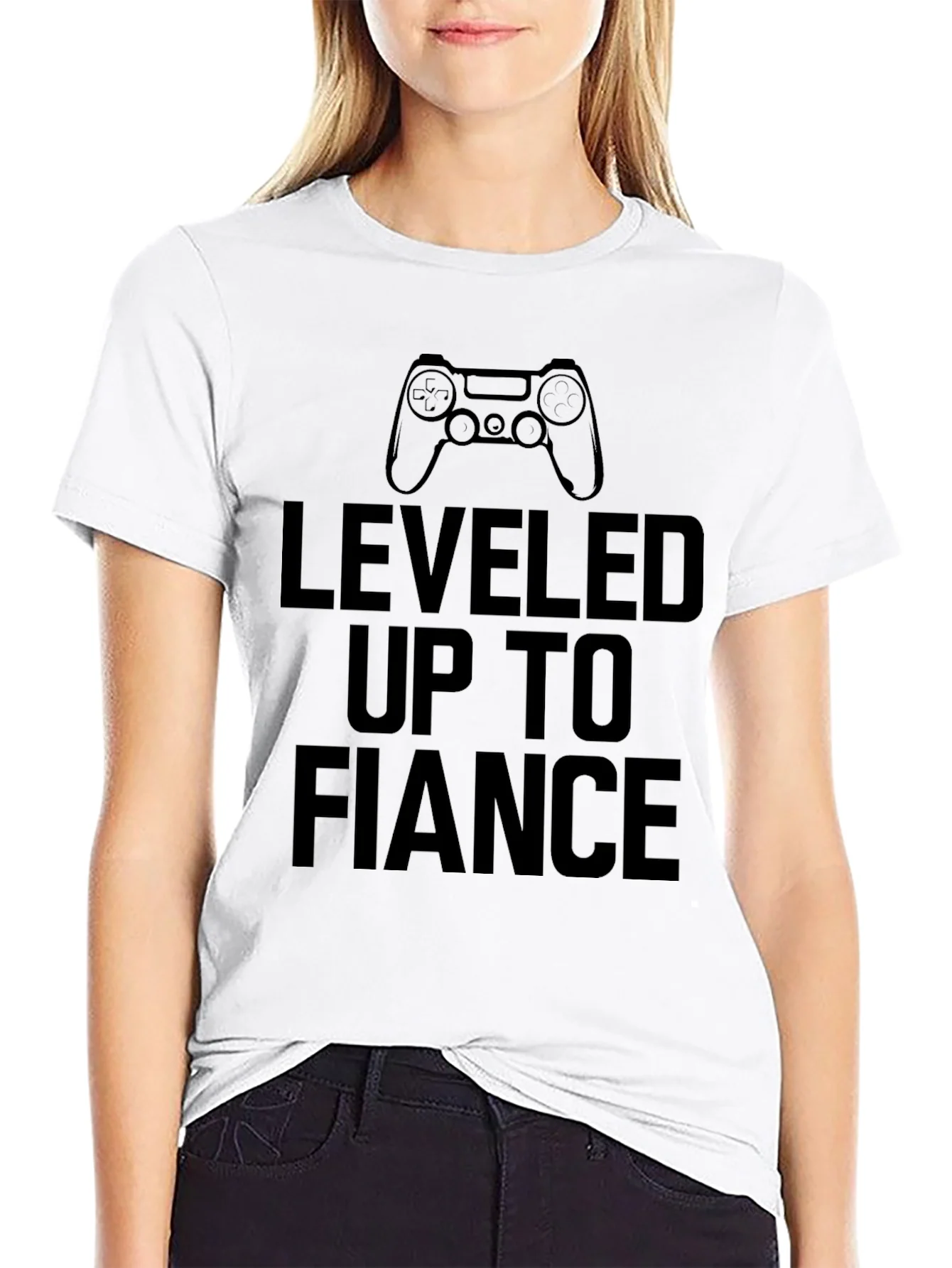 Leveled Up to Fiancé Graphic T-Shirt