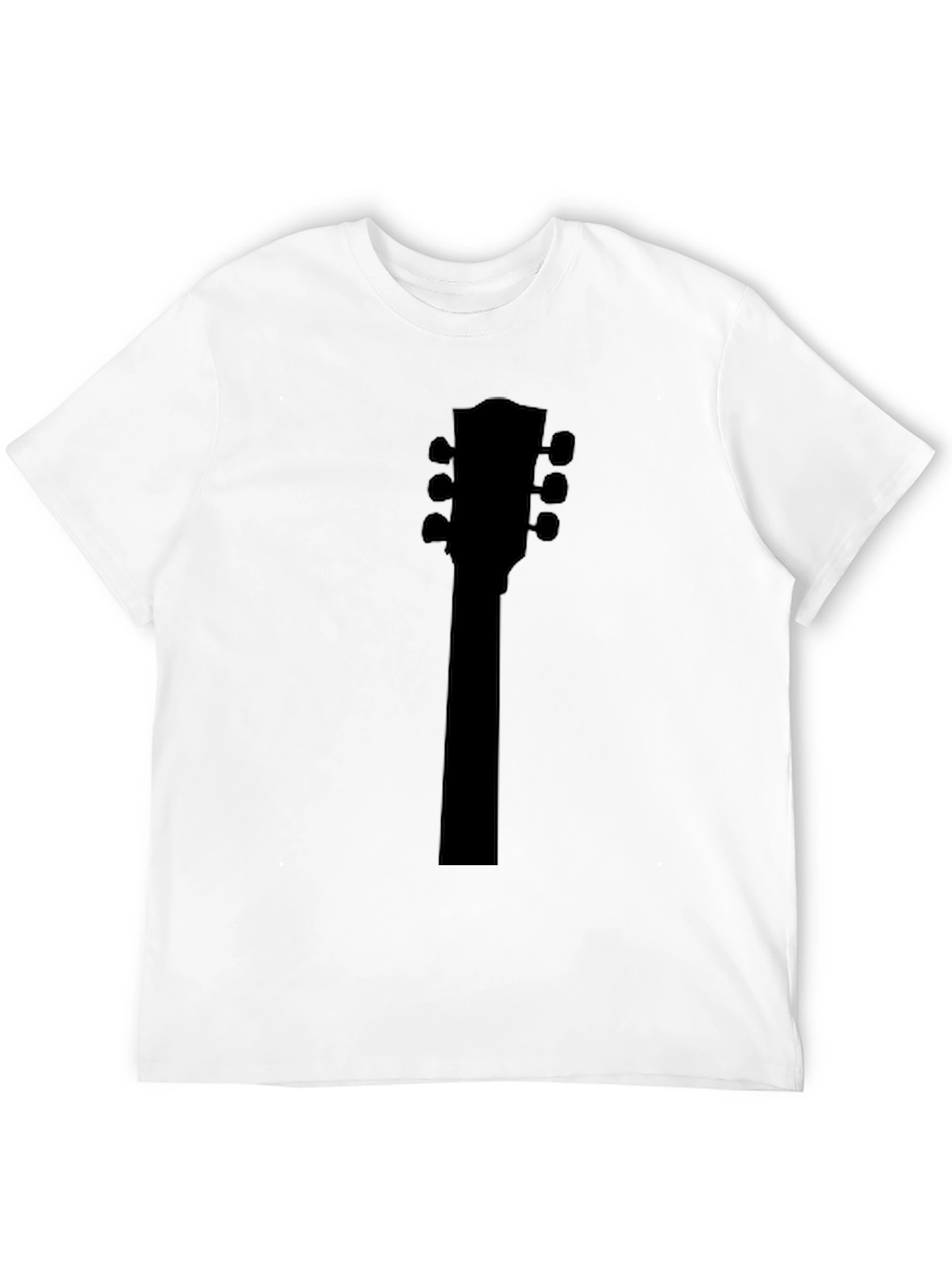 Guitar Headstock Silhouette Tee - Musician Style