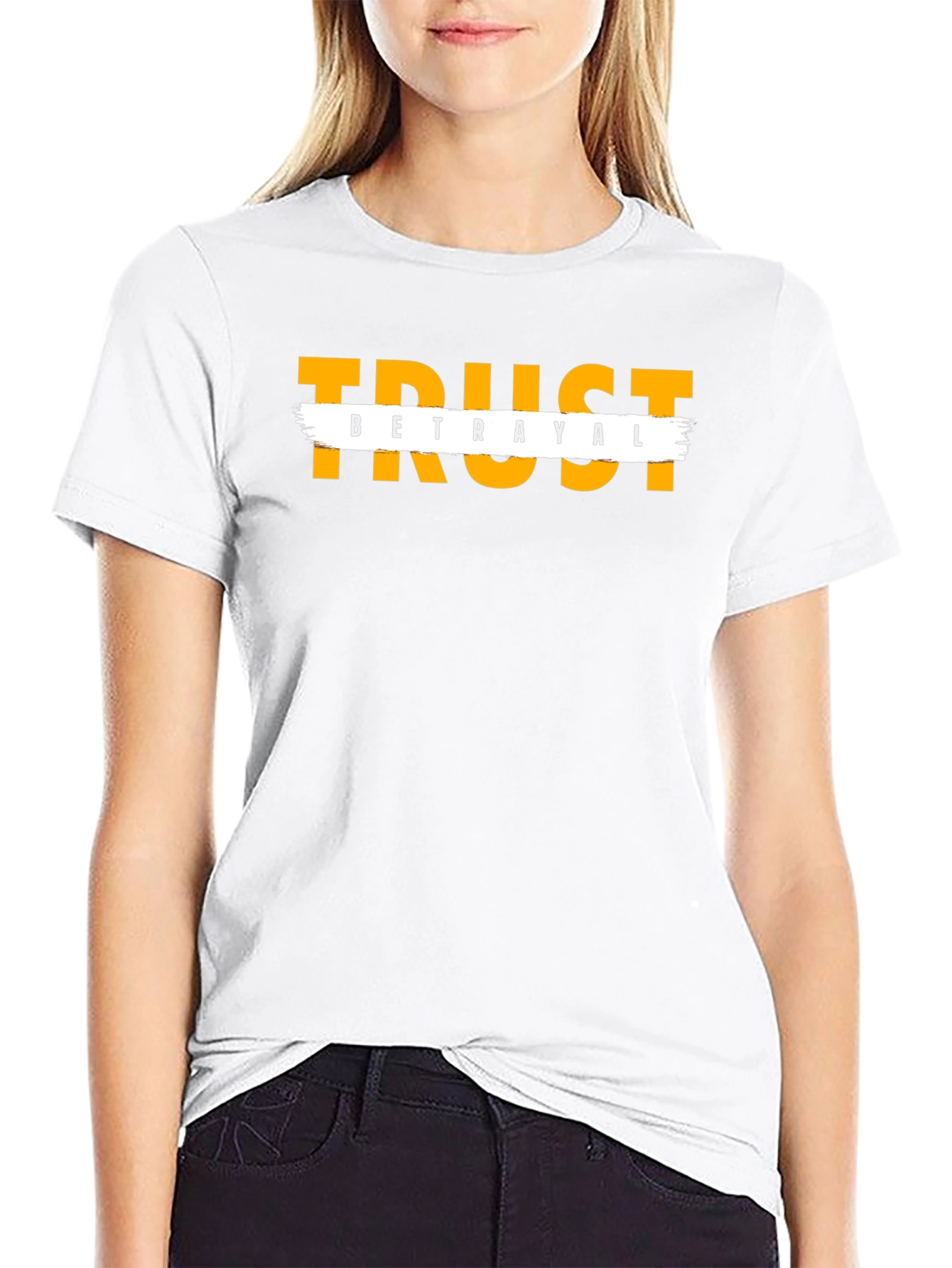 Trust Betrayal Graphic Tee - Black Casual T-Shirt