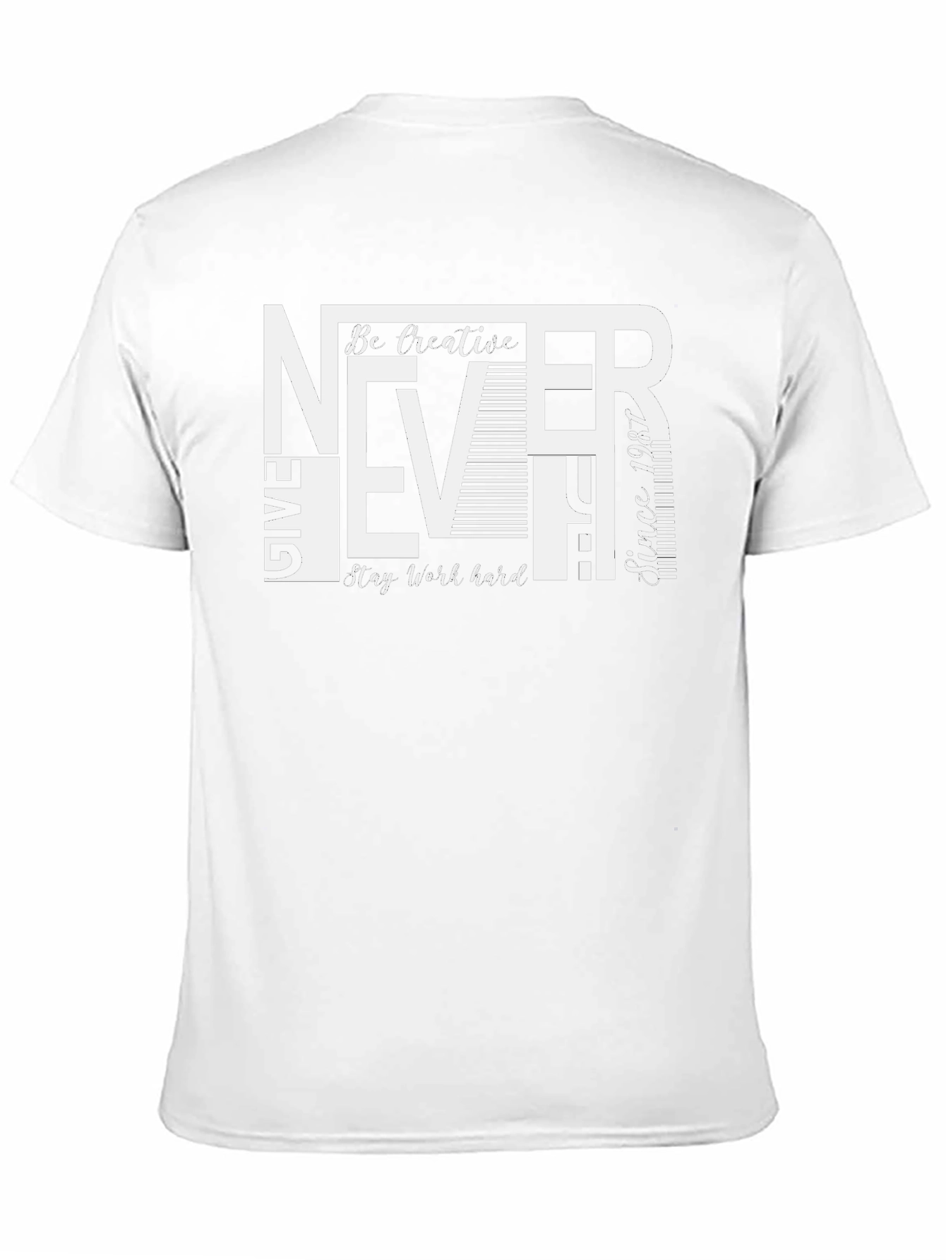 Black Never Give Up Graphic Print Crew Neck T-Shirt