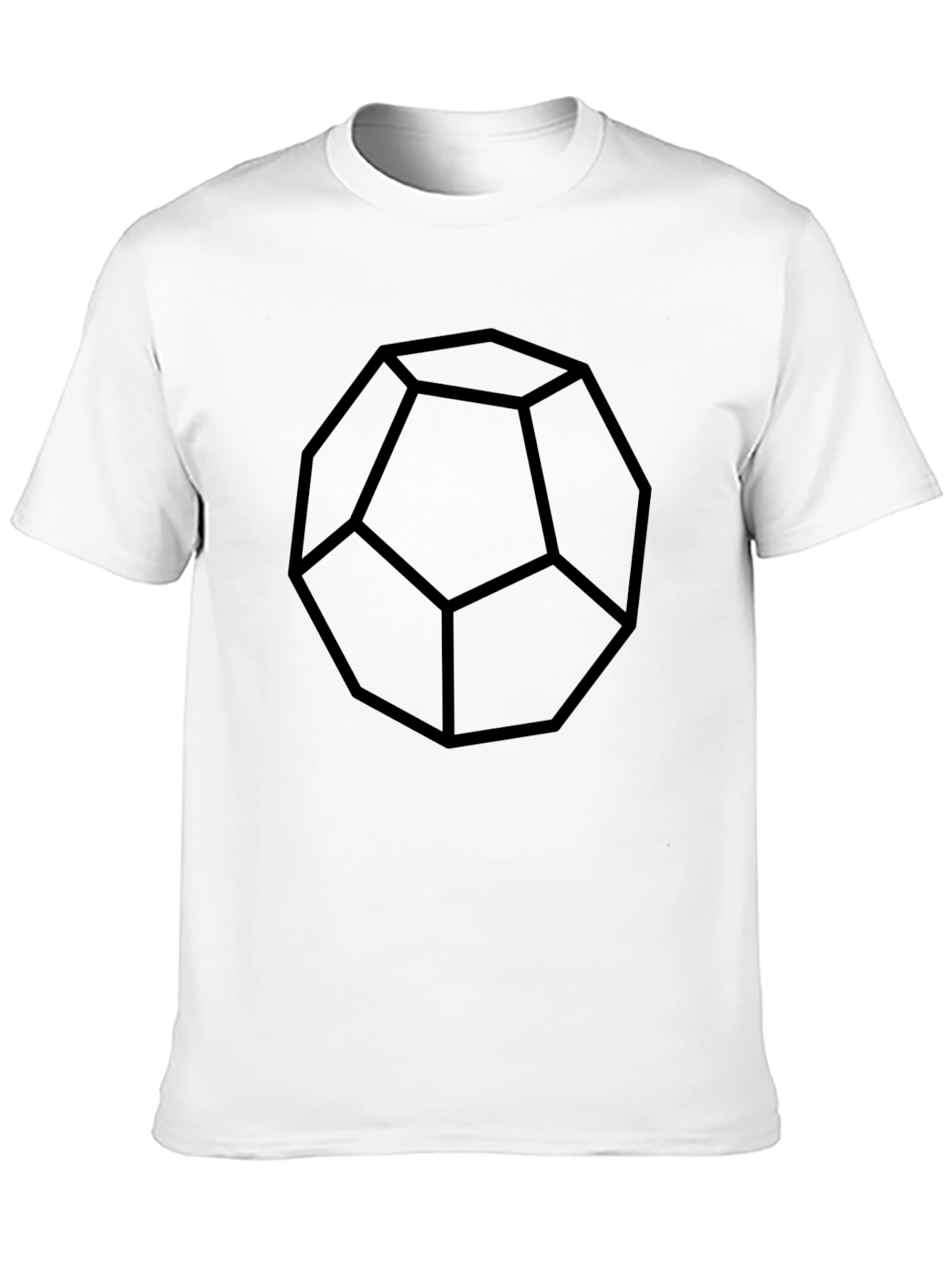 Geometric Dodecahedron Graphic Tee - Minimalist Design