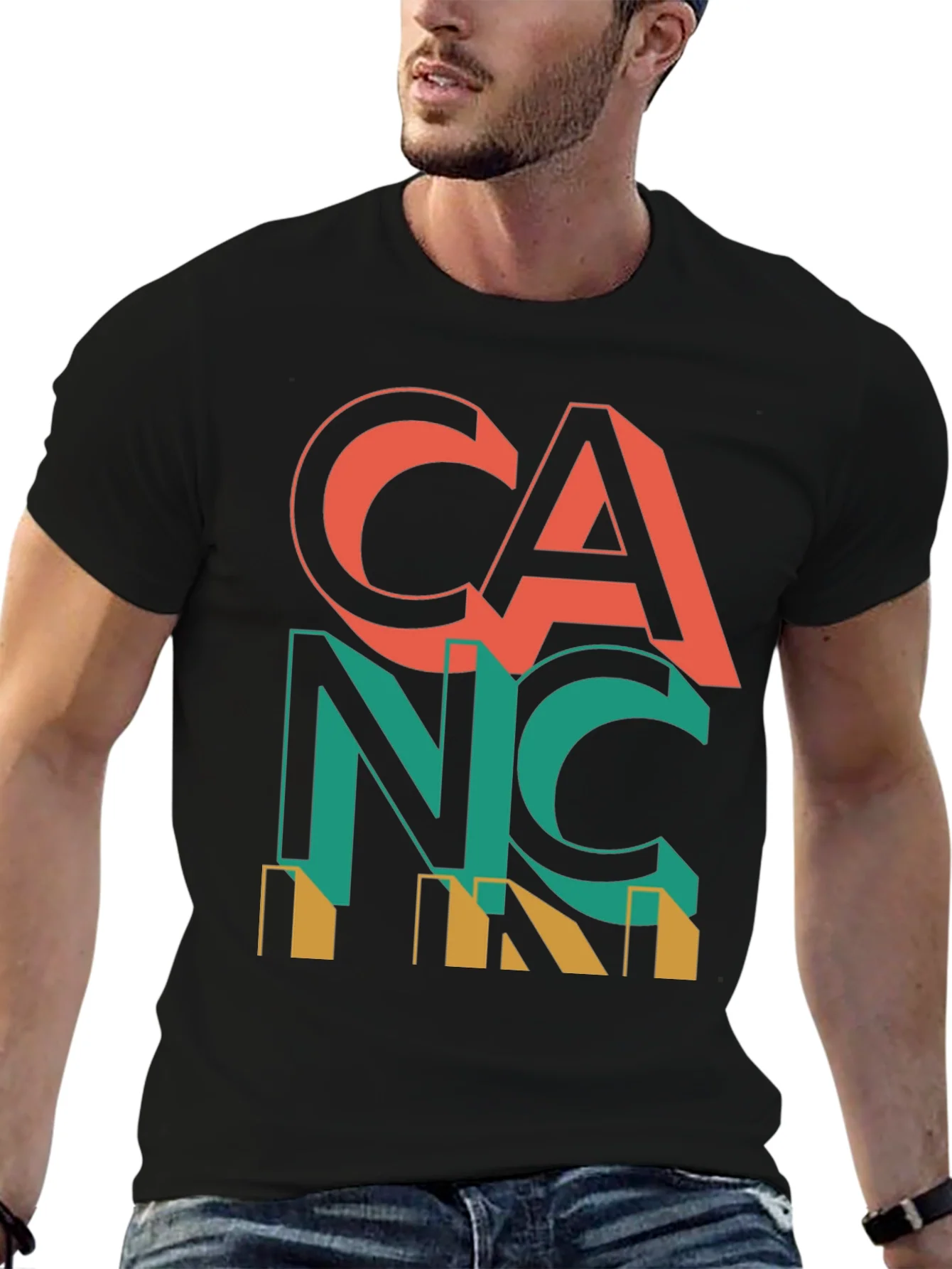 Retro Cancun Graphic T-Shirt - Black