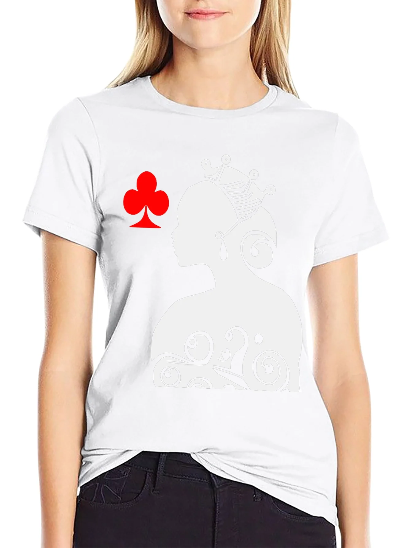 Queen of Clubs Graphic Tee - Black