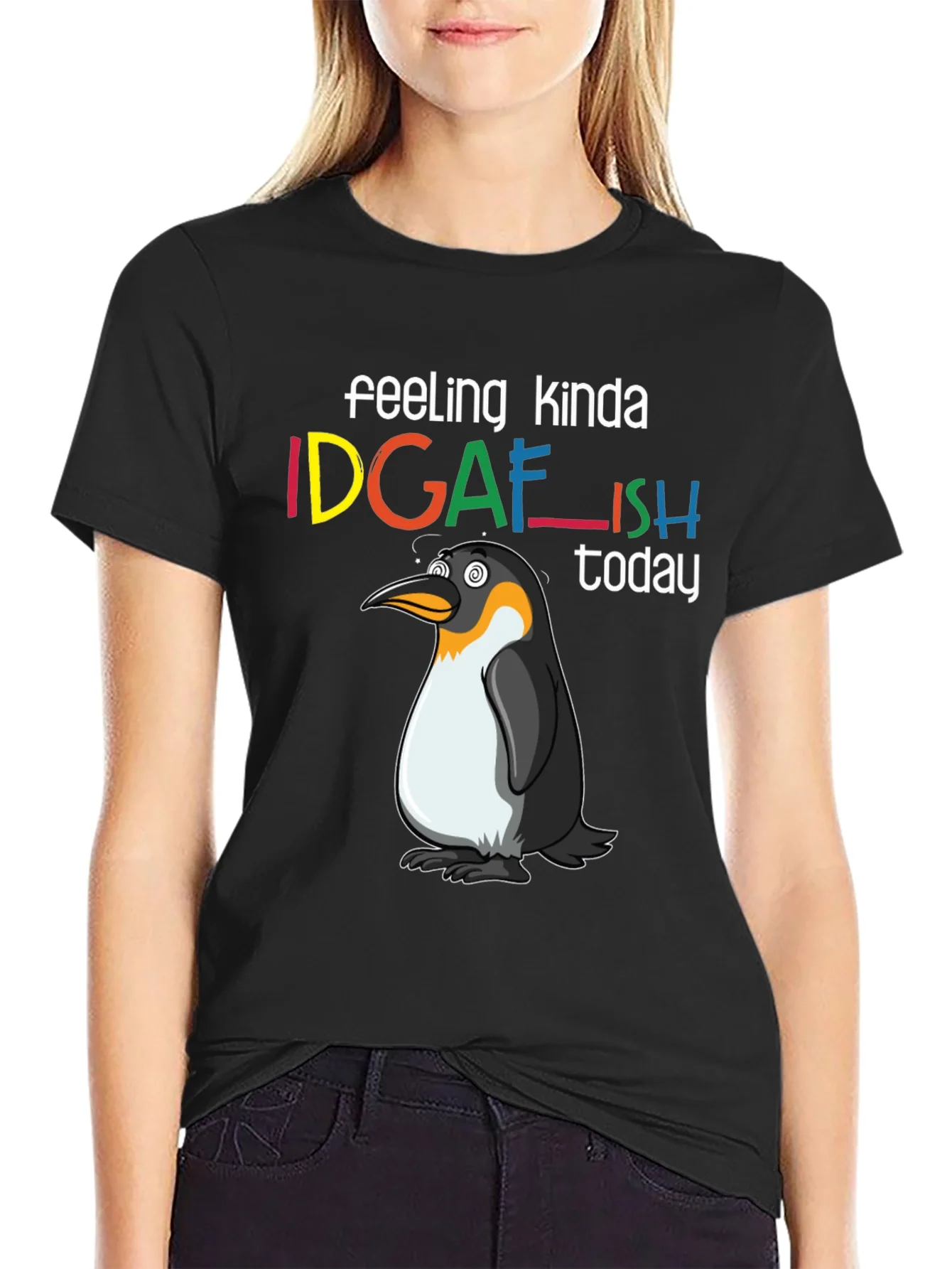 IDGAFish Penguin Graphic T-Shirt - Relaxed Style