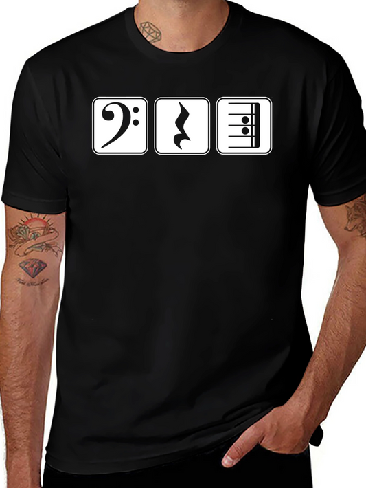 Musical Note Graphic T-Shirt - Bass Clef & More