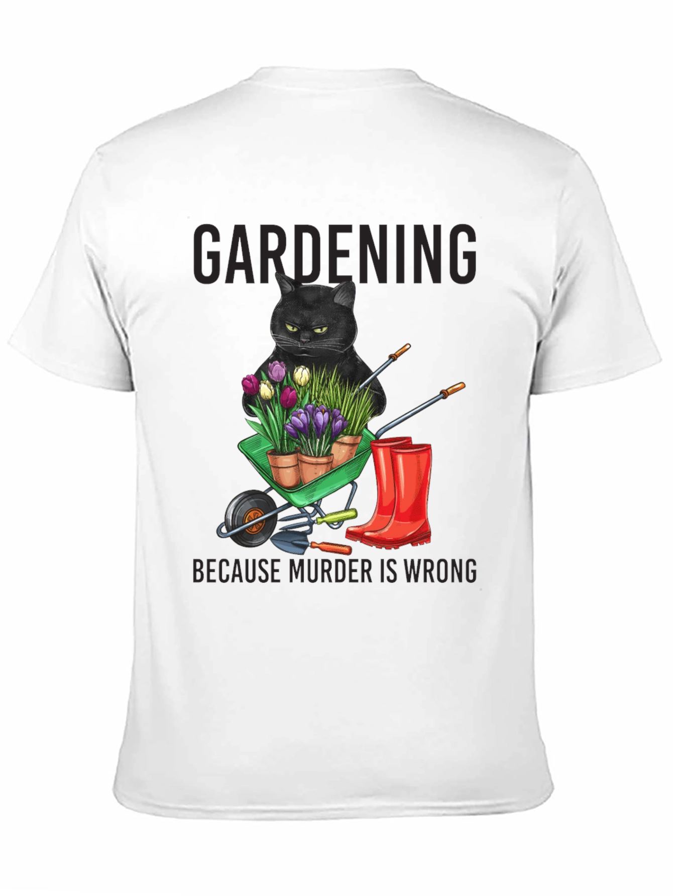 Gardening Black Cat T-Shirt