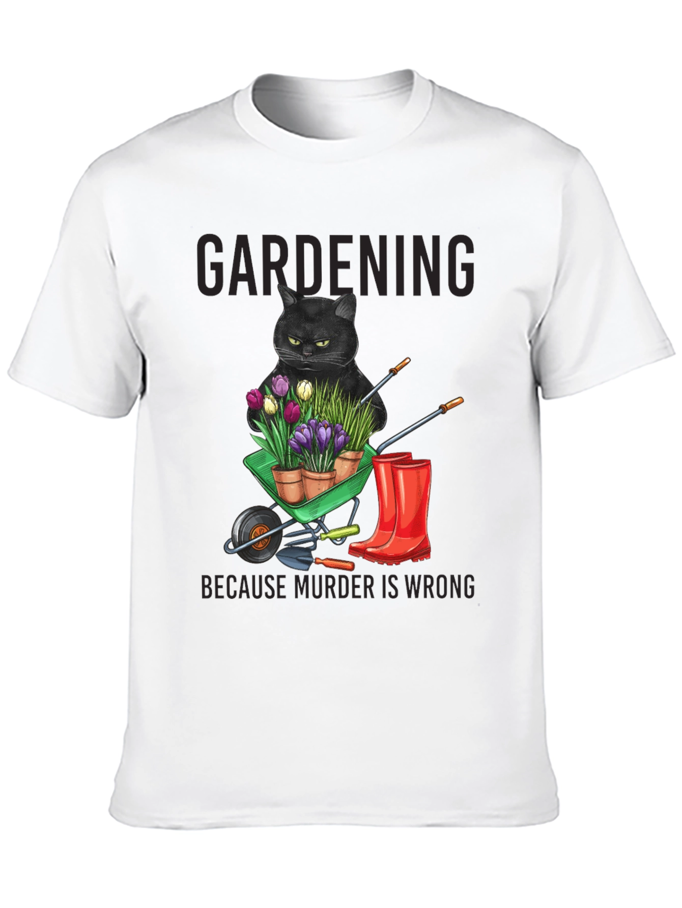 Gardening Black Cat T-Shirt