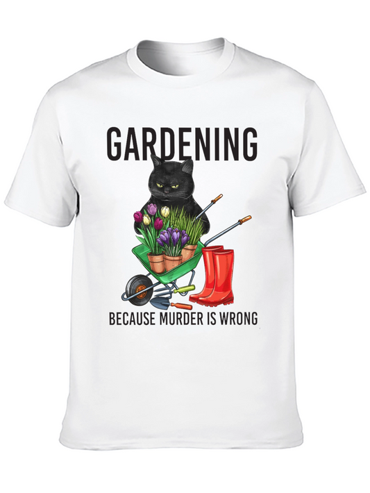 Gardening Black Cat T-Shirt