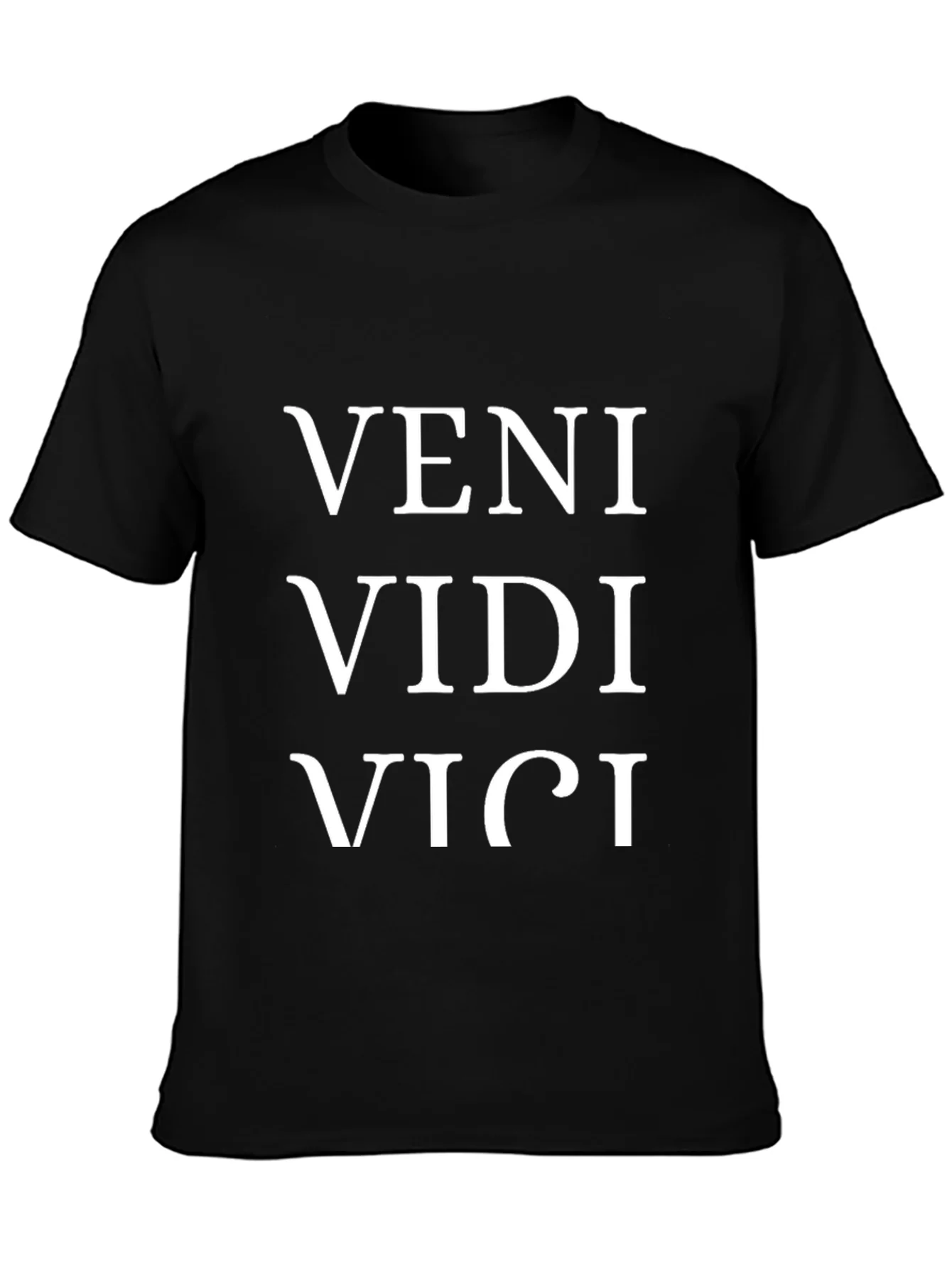 Veni Vidi Vici T-Shirt - Black Cotton Blend