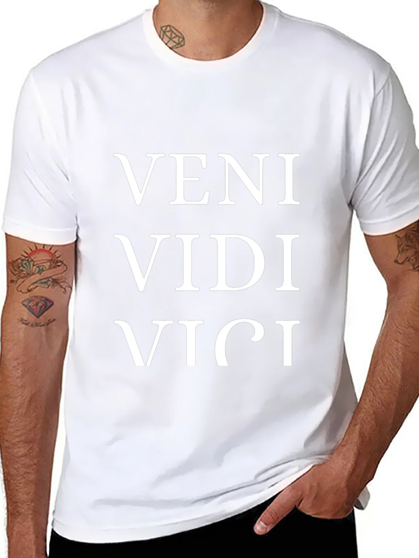 Veni Vidi Vici T-Shirt - Black Cotton Blend