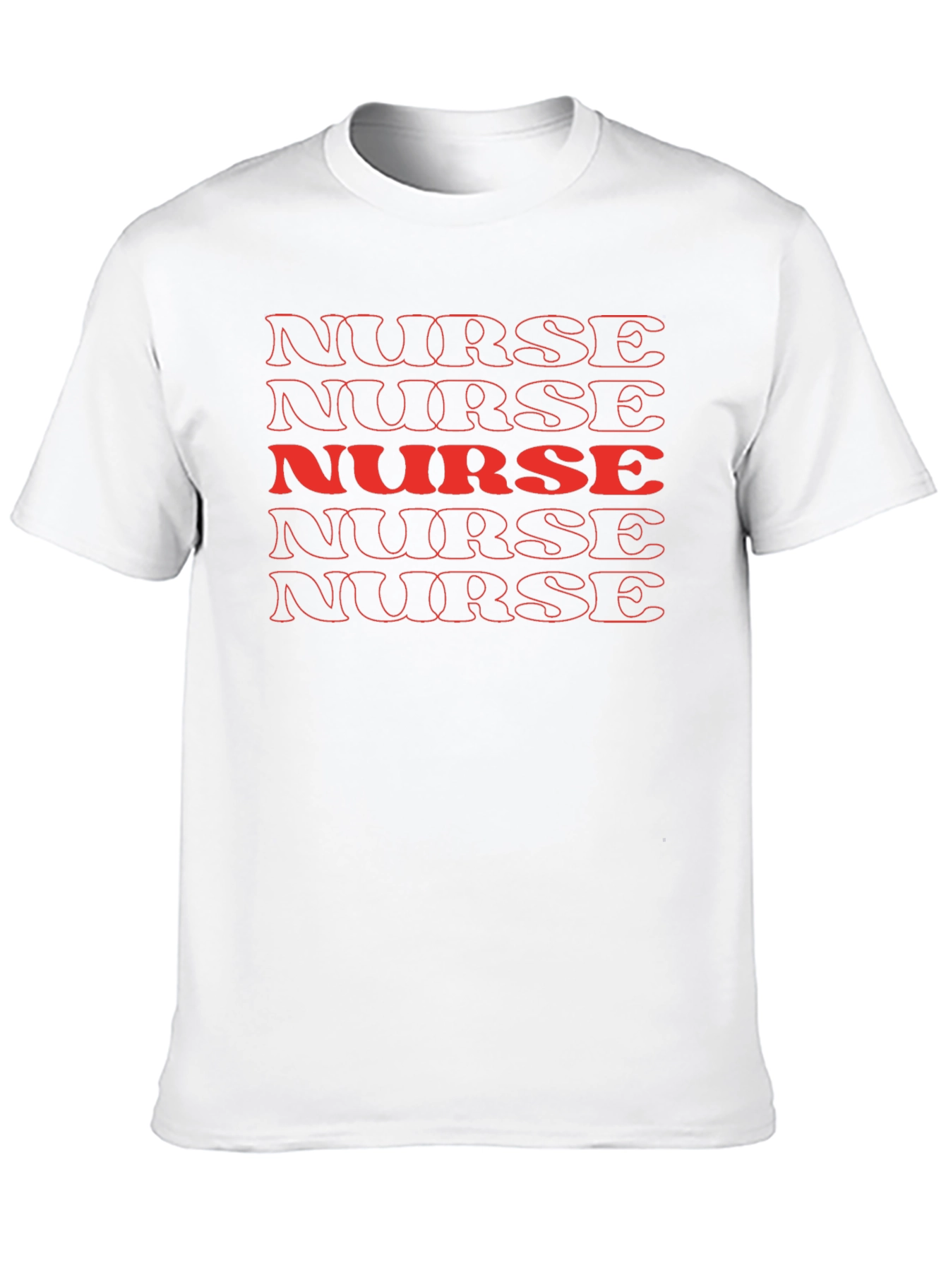 Retro Nurse Graphic T-Shirt - Bold Red Text