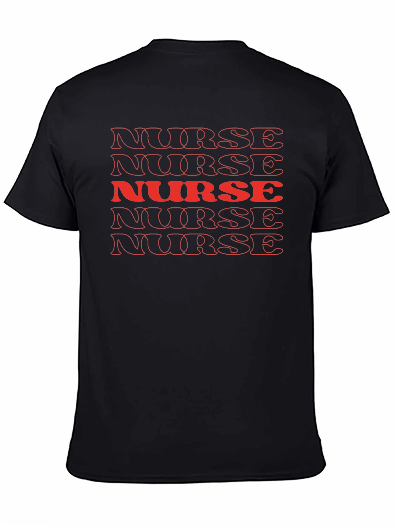 Retro Nurse Graphic T-Shirt - Bold Red Text
