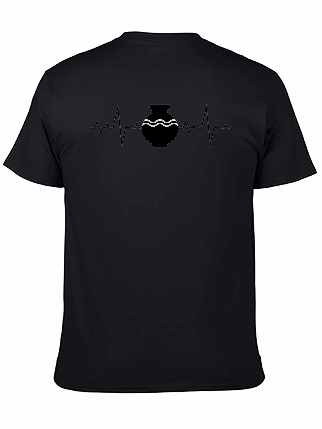 Pottery Heartbeat Graphic Tee - Stylish Black T-Shirt