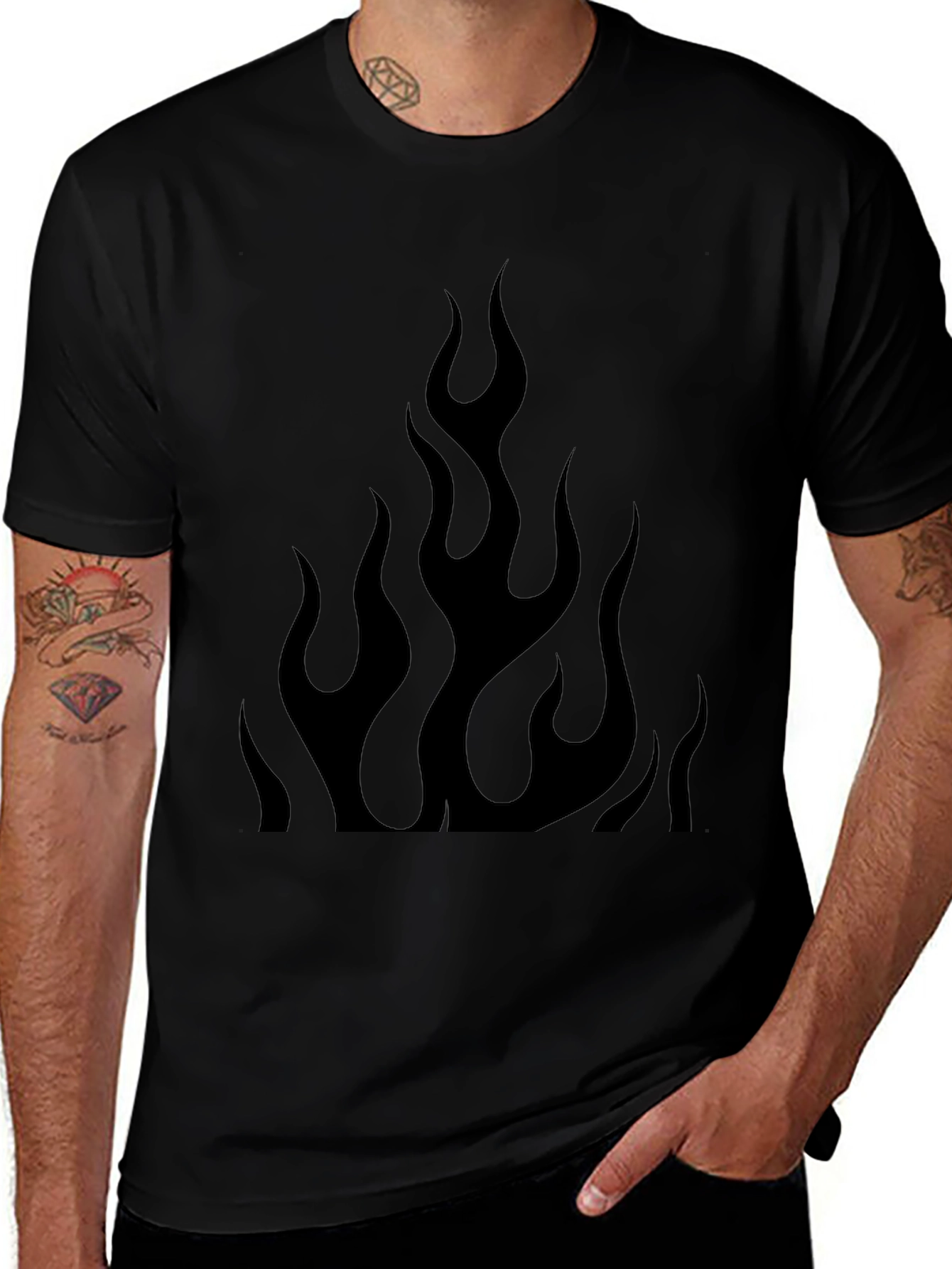 Black Flame Graphic Tee - Mens Style