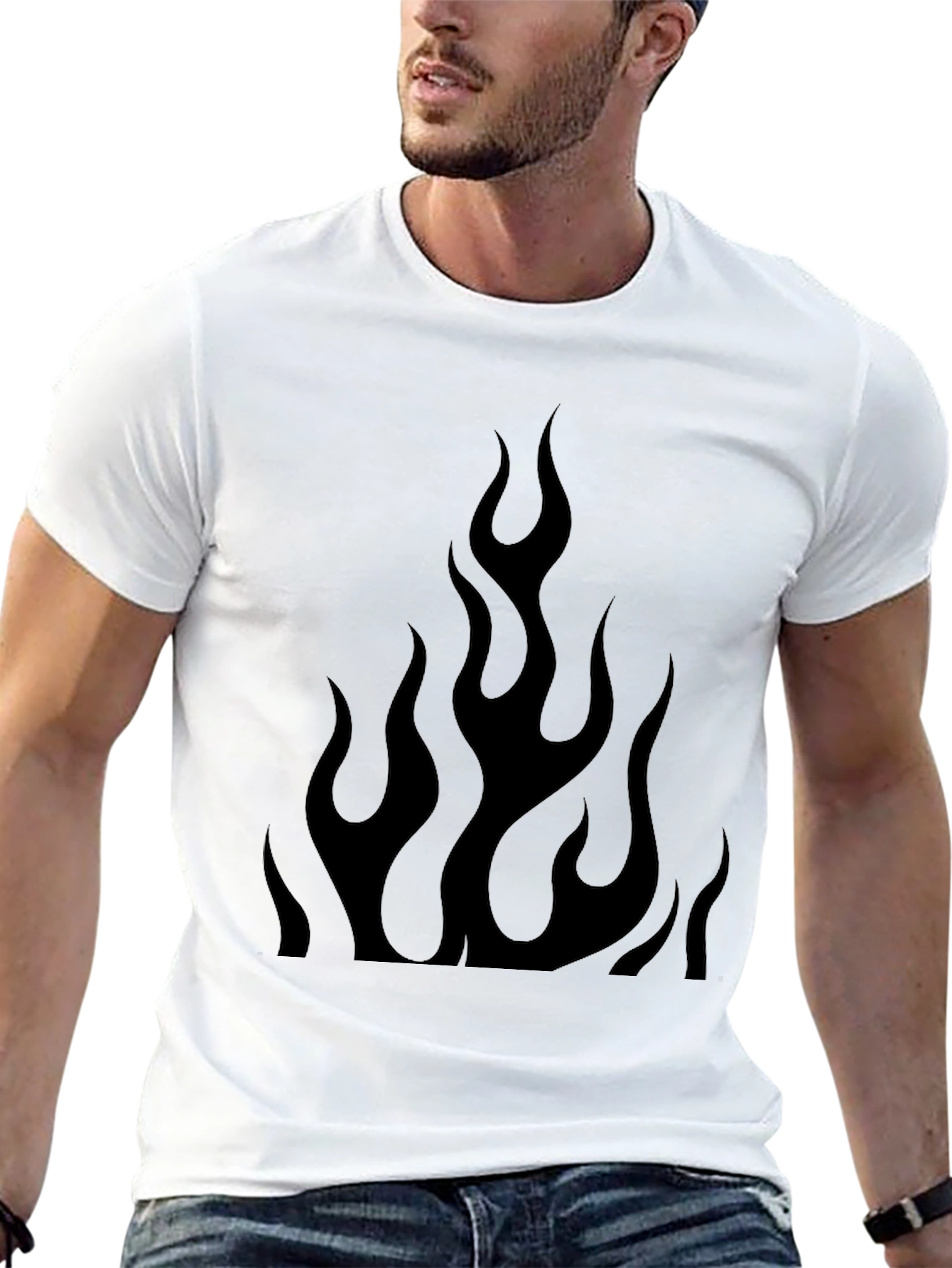 Black Flame Graphic Tee - Mens Style