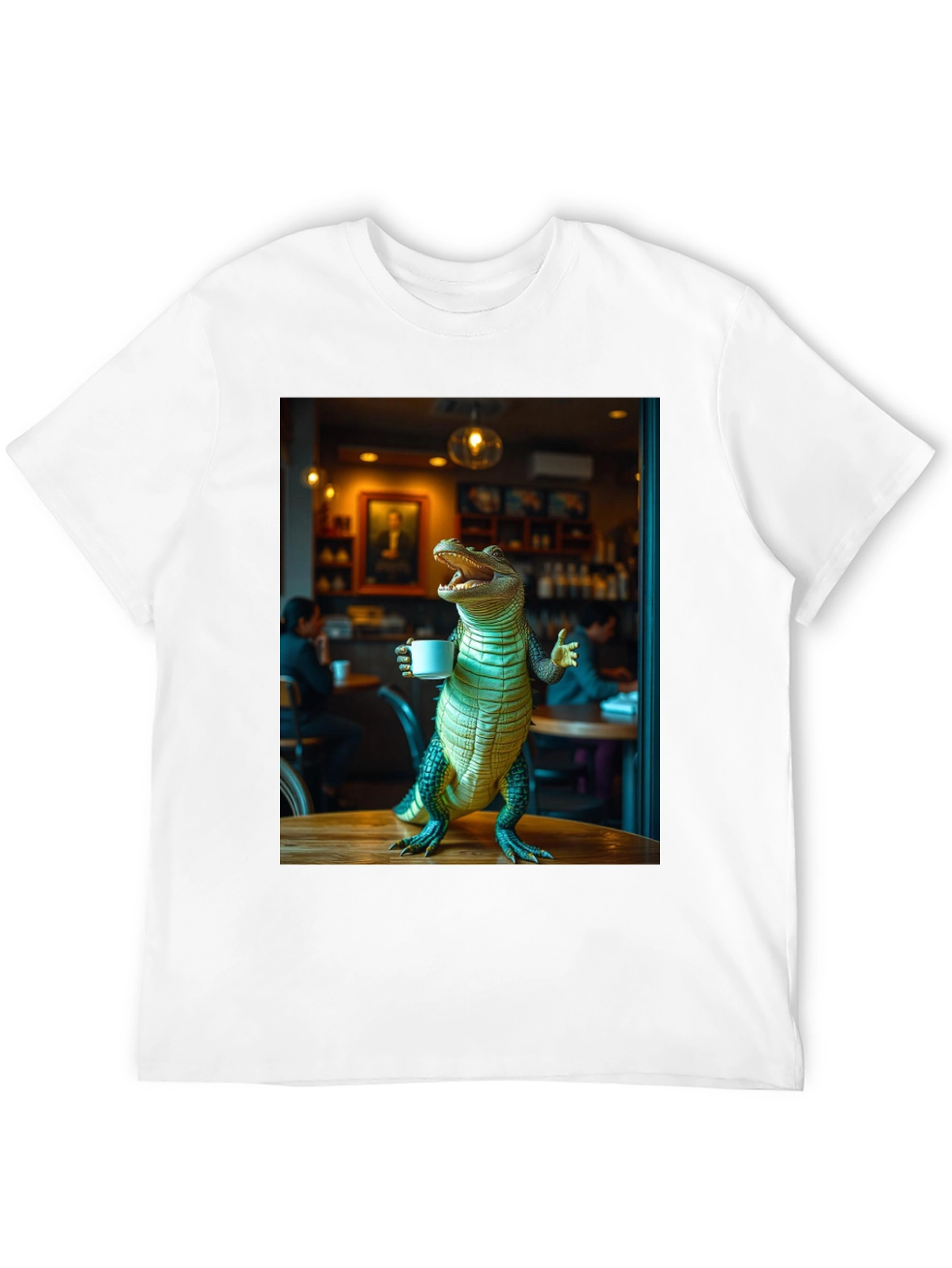 Alligator Drinking Coffee T-Shirt