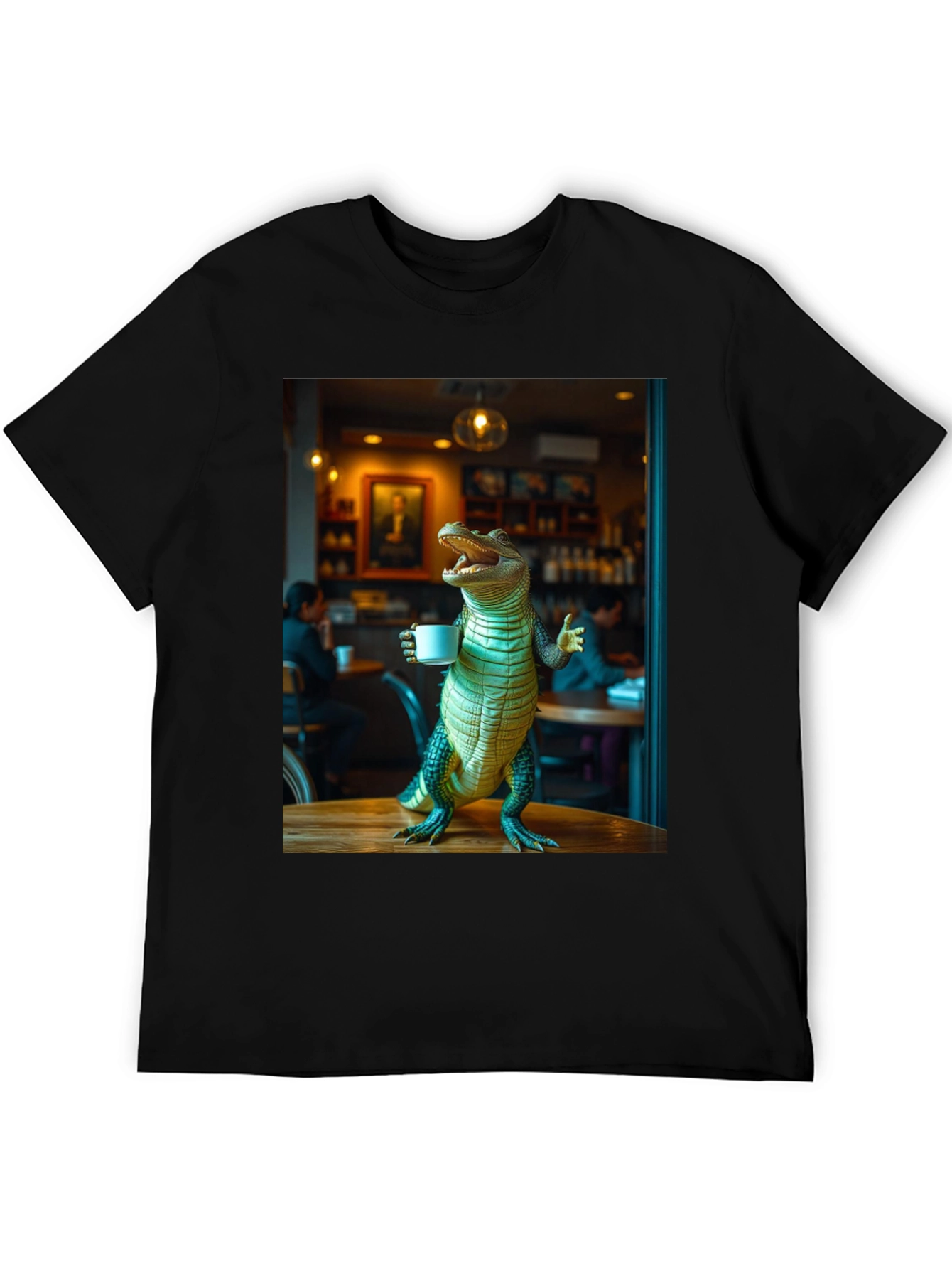 Alligator Drinking Coffee T-Shirt
