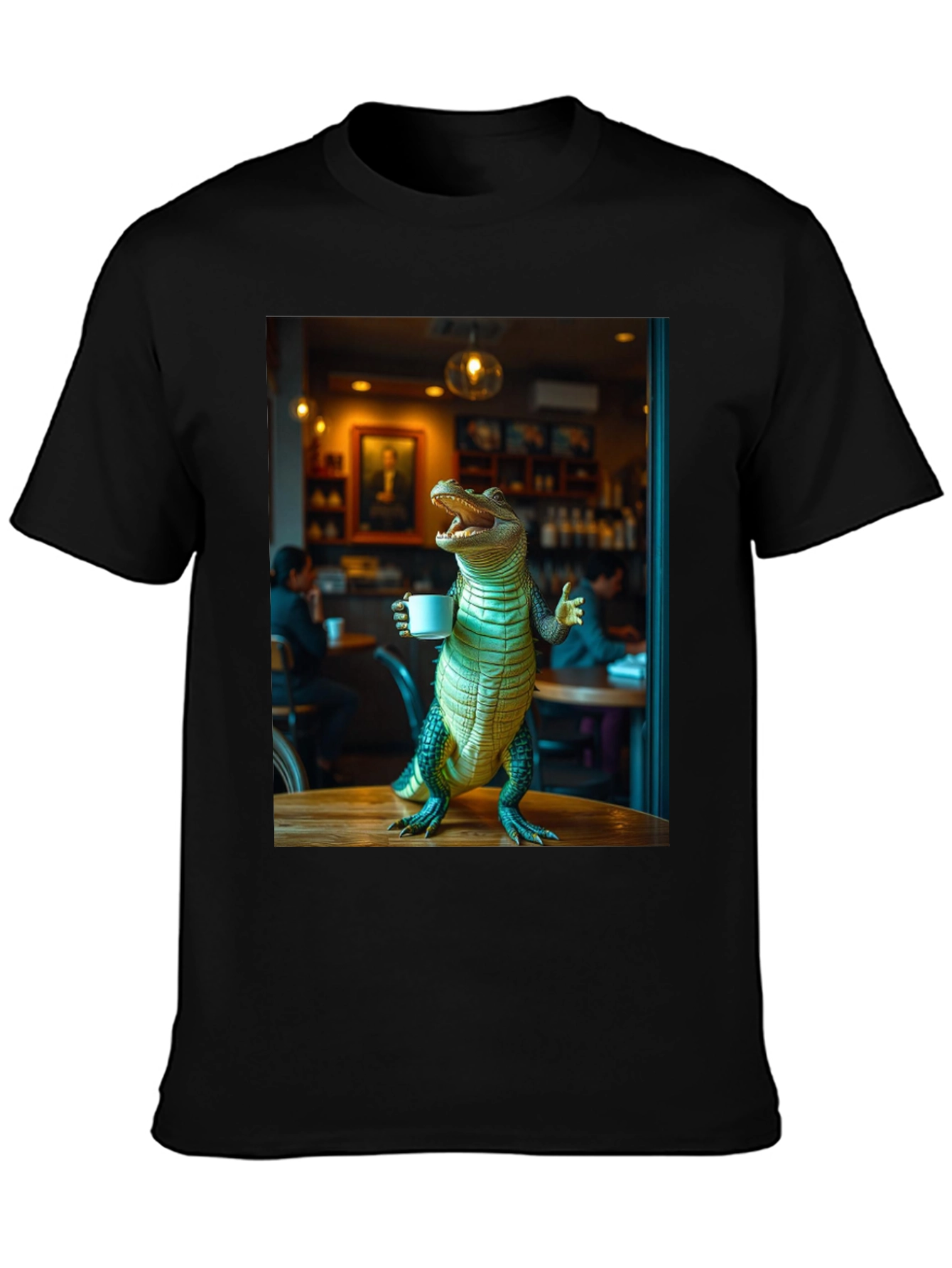 Alligator Drinking Coffee T-Shirt