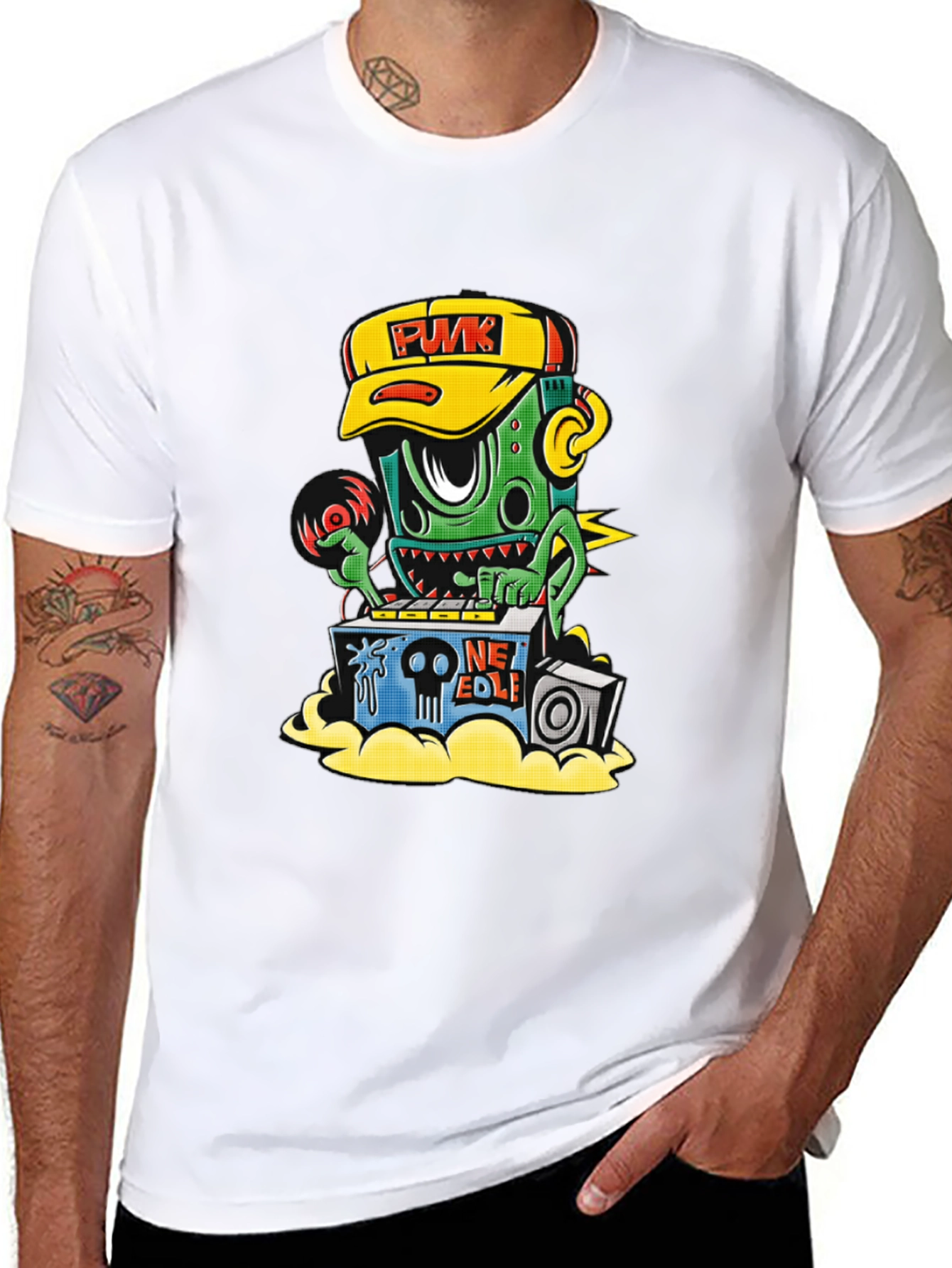 Punk DJ Graphic Black T-Shirt