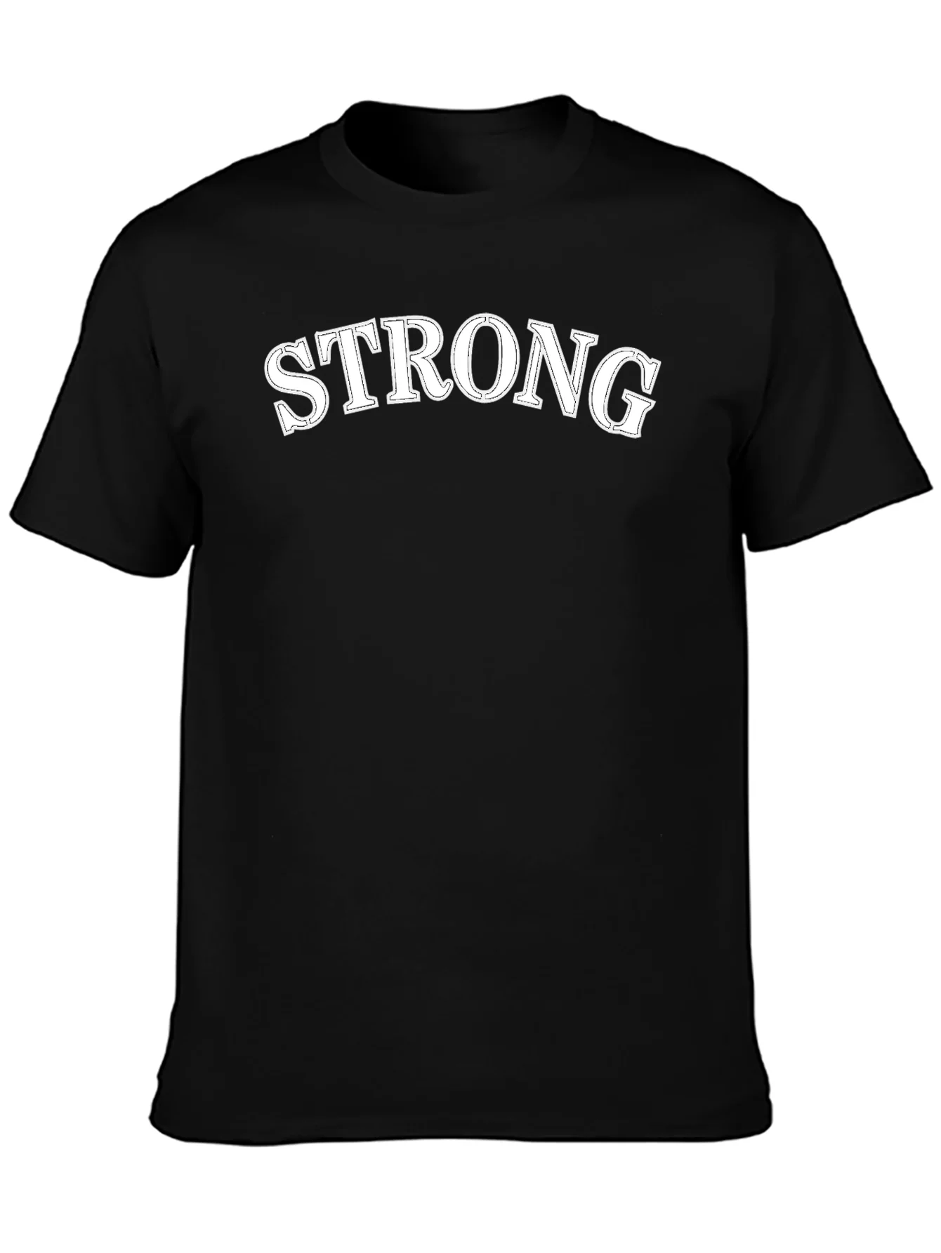 Strong Graphic Tee - Black Cotton Casual Shirt