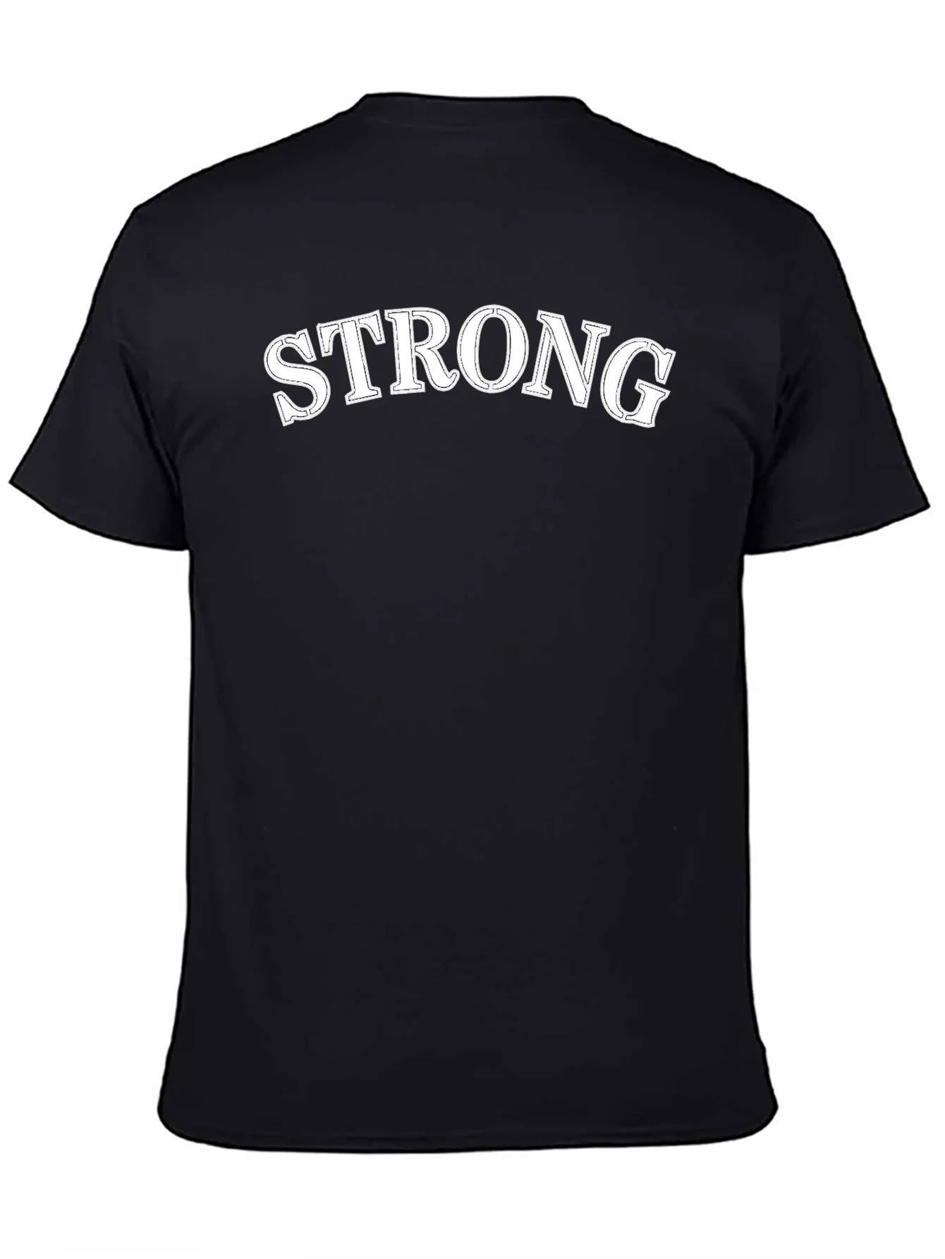 Strong Graphic Tee - Black Cotton Casual Shirt