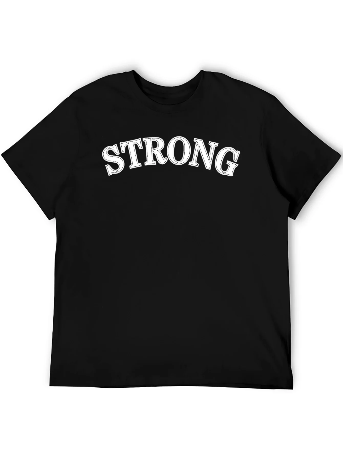 Strong Graphic Tee - Black Cotton Casual Shirt