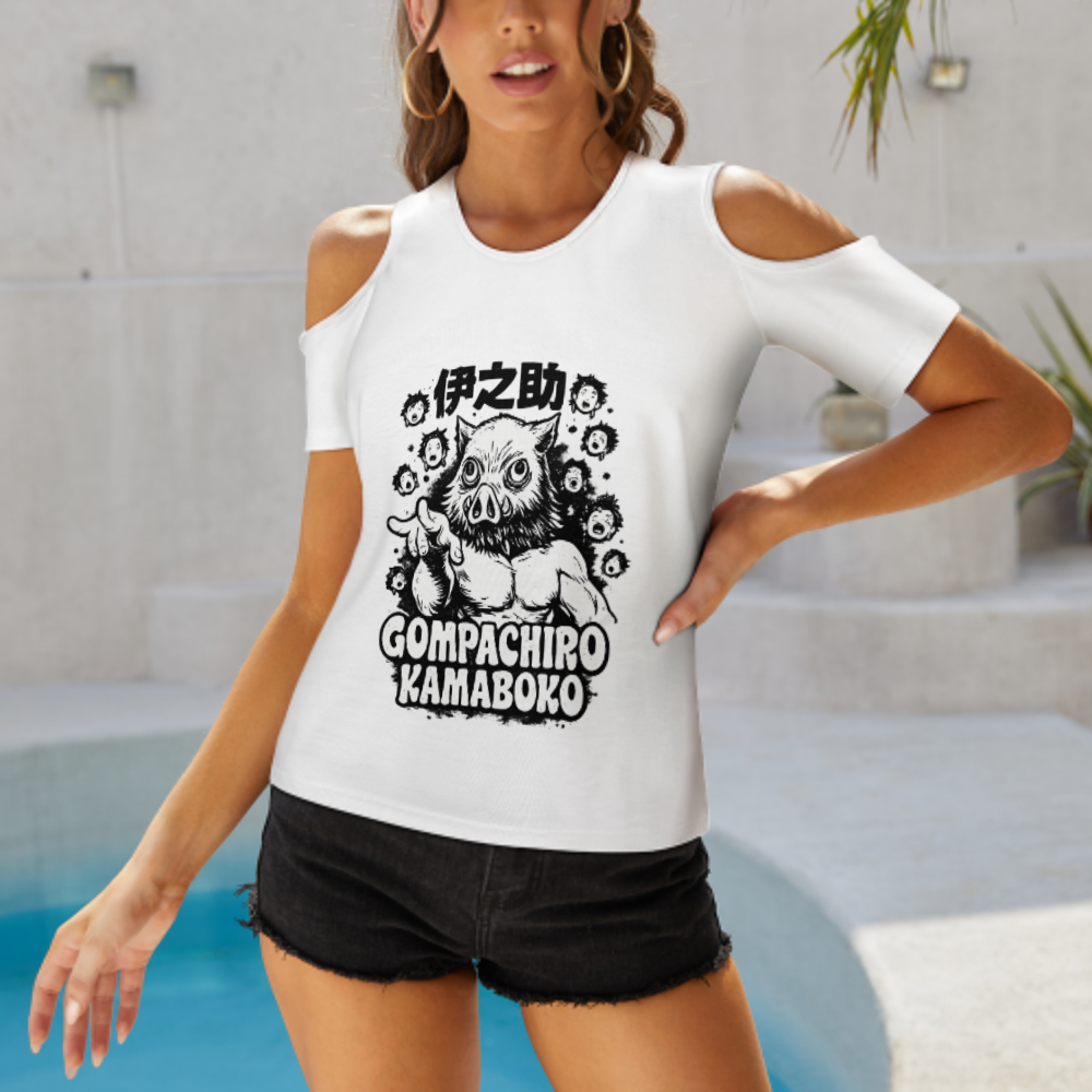 Gompachiro Kamaboko Graphic T-Shirt – Funny Boar Mask Anime Inspired Streetwear Tee(z177)