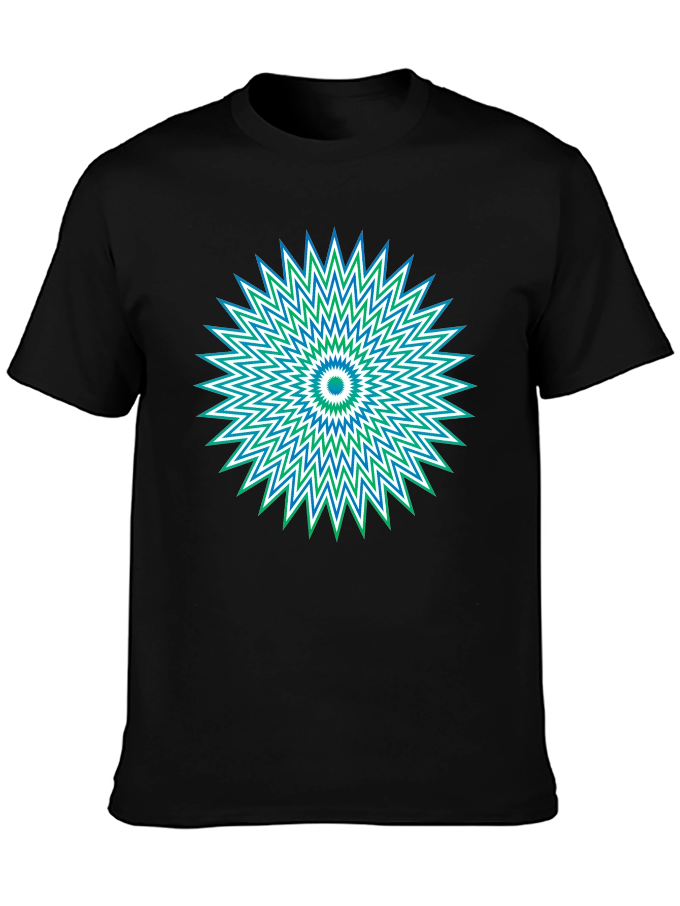 Optical Illusion Graphic Tee - Black Cotton T-Shirt