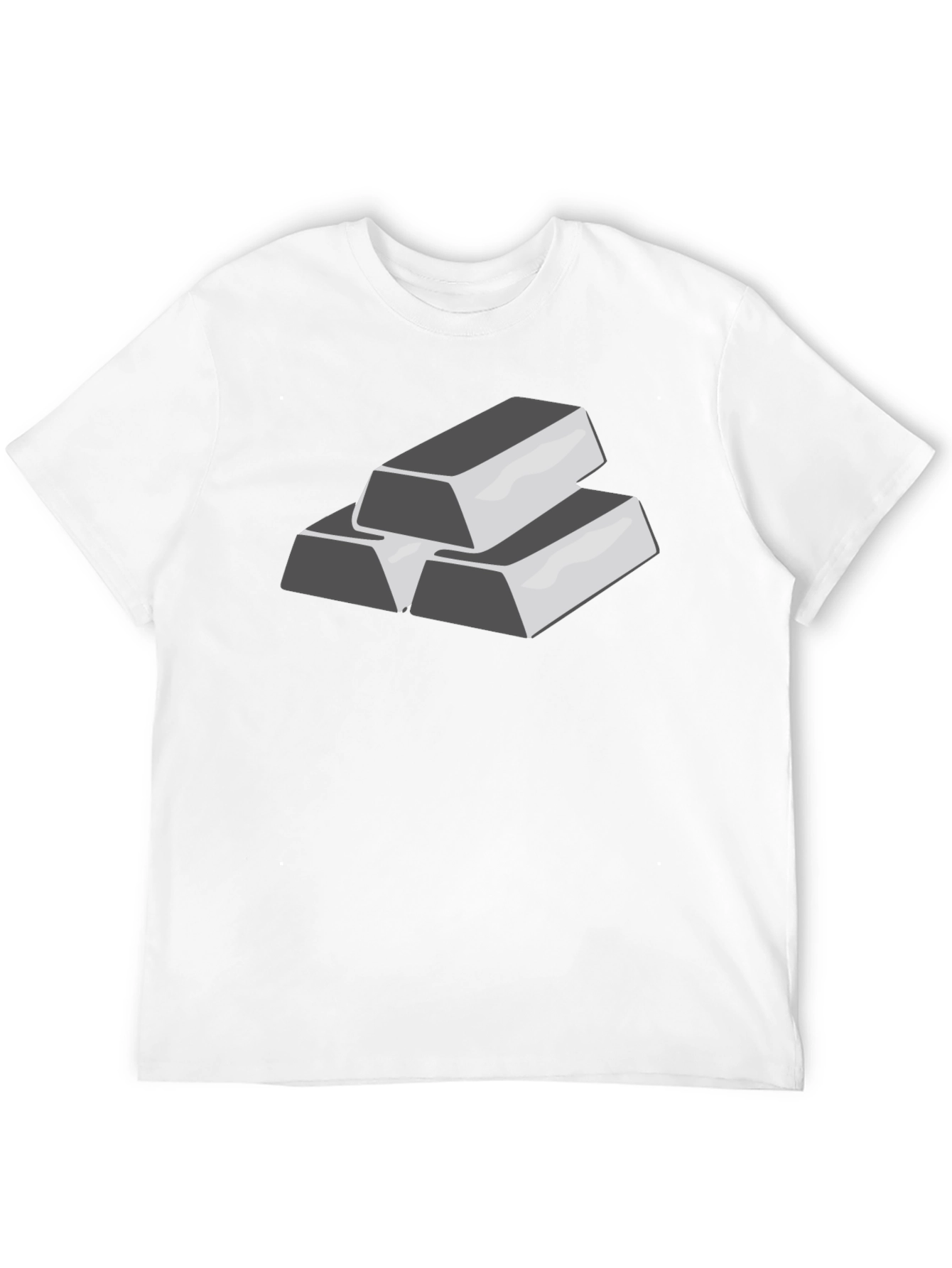 Silver Bar Stack Graphic Tee - Black Cotton T-Shirt