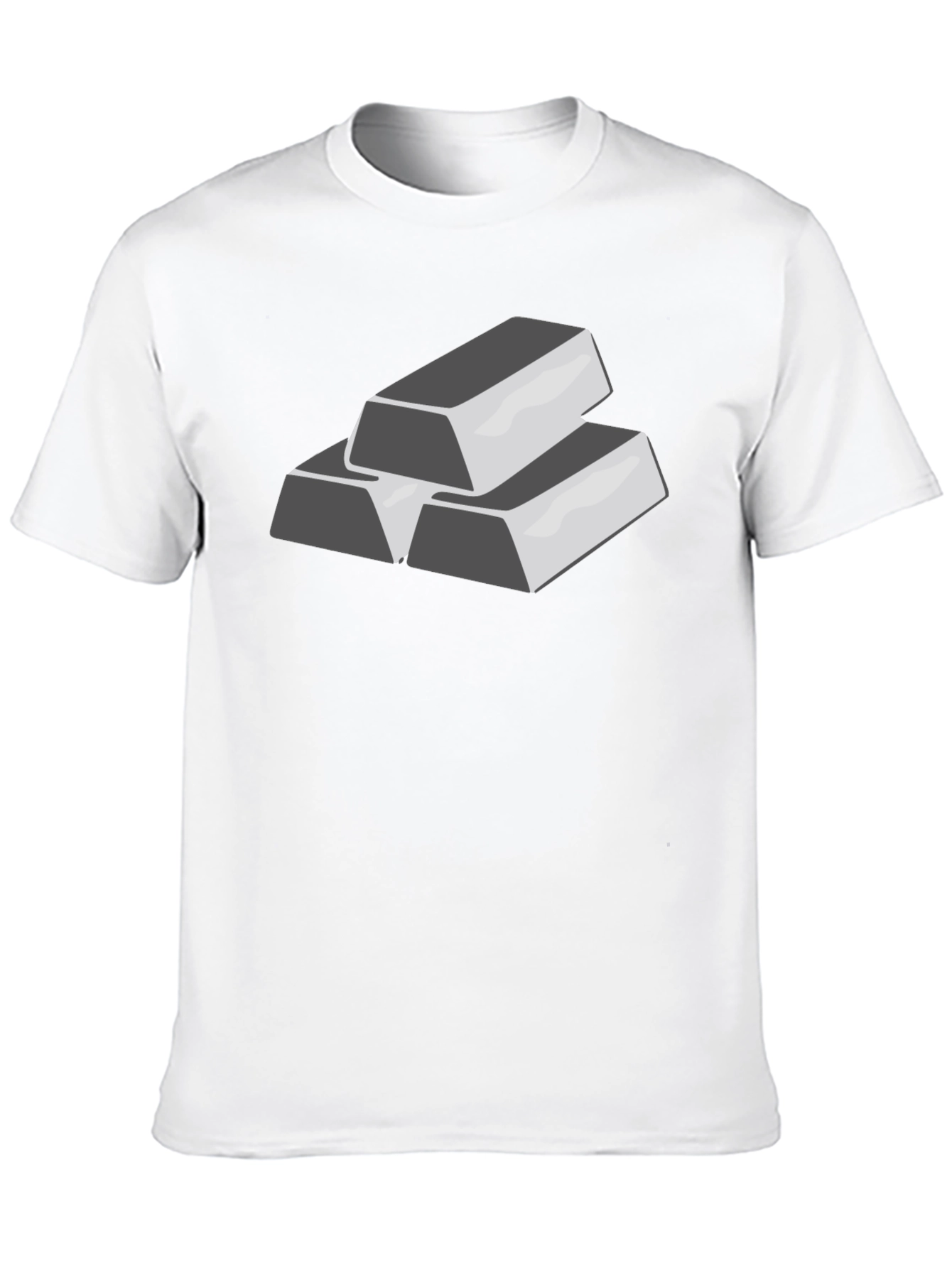 Silver Bar Stack Graphic Tee - Black Cotton T-Shirt