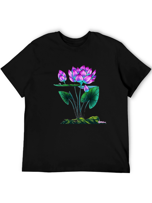 Lotus Flower Graphic Tee - Unique Artistic Design