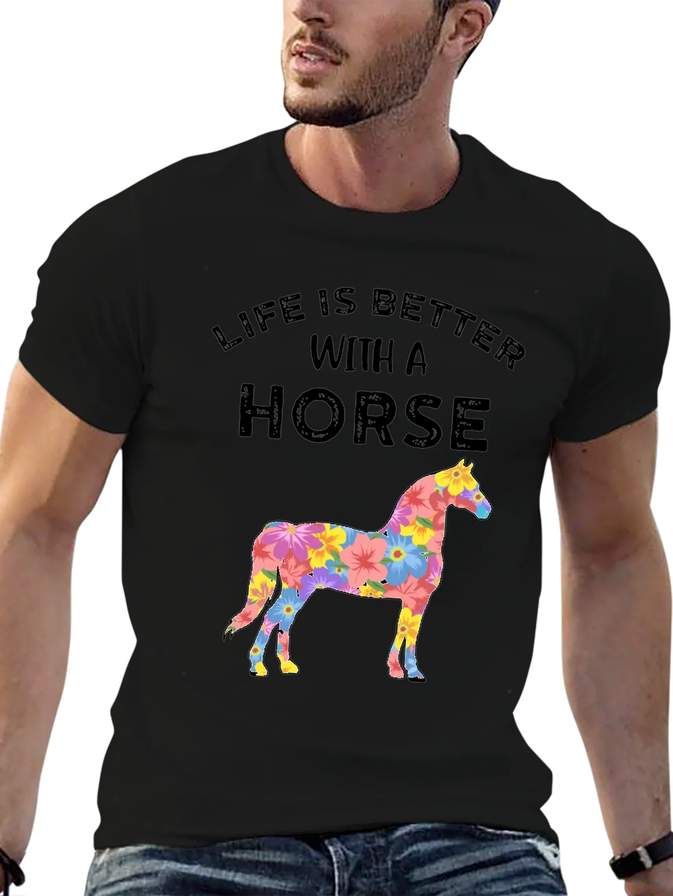 Life Is Better with a Horse Graphic T-Shirt