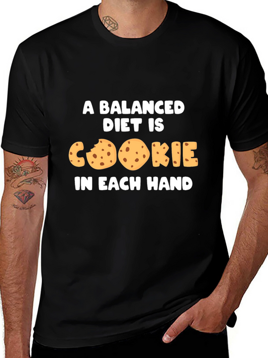 Balanced Diet Cookie Humor Graphic T-Shirt