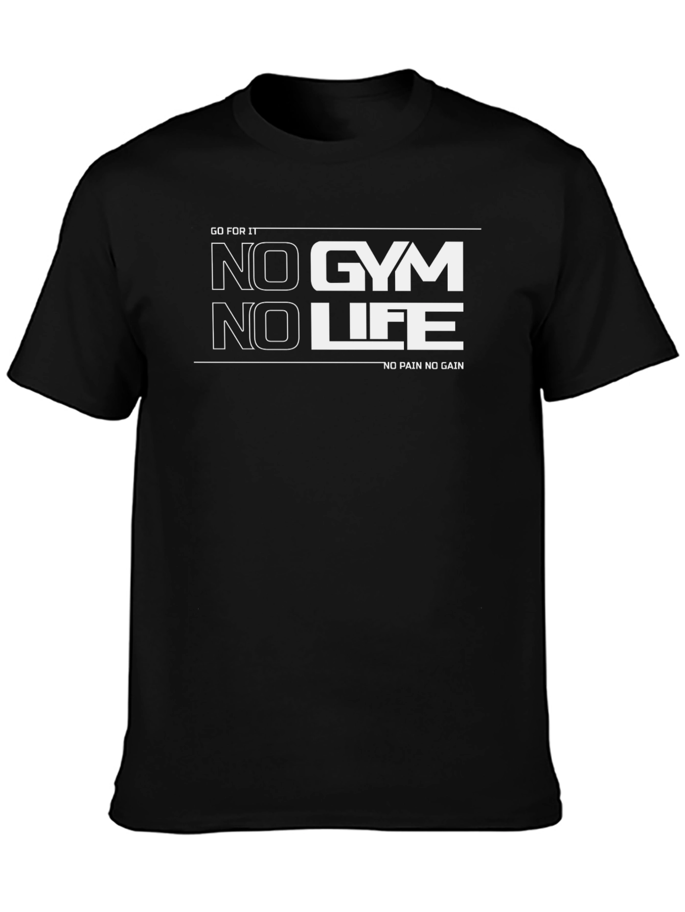 No Gym No Life Black Graphic T-Shirt