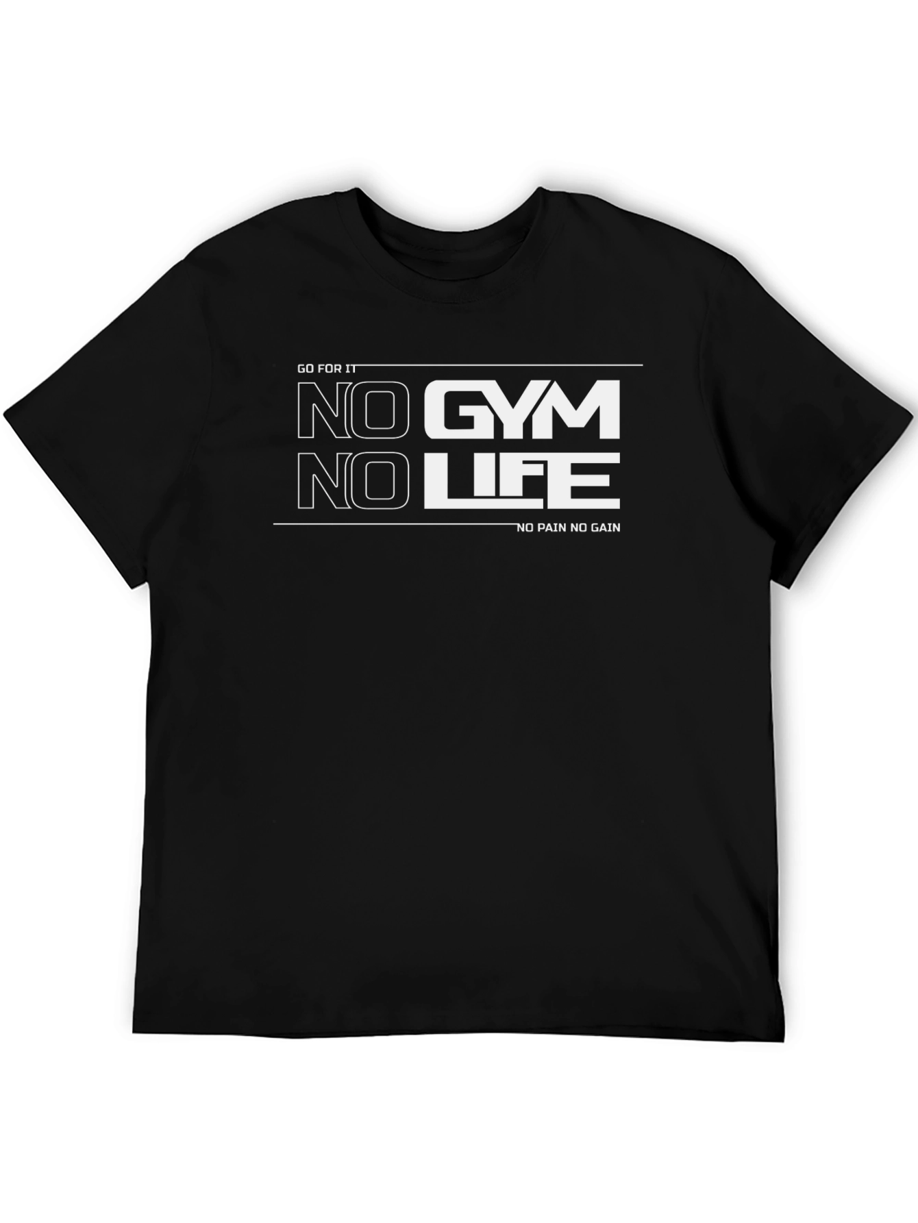 No Gym No Life Black Graphic T-Shirt
