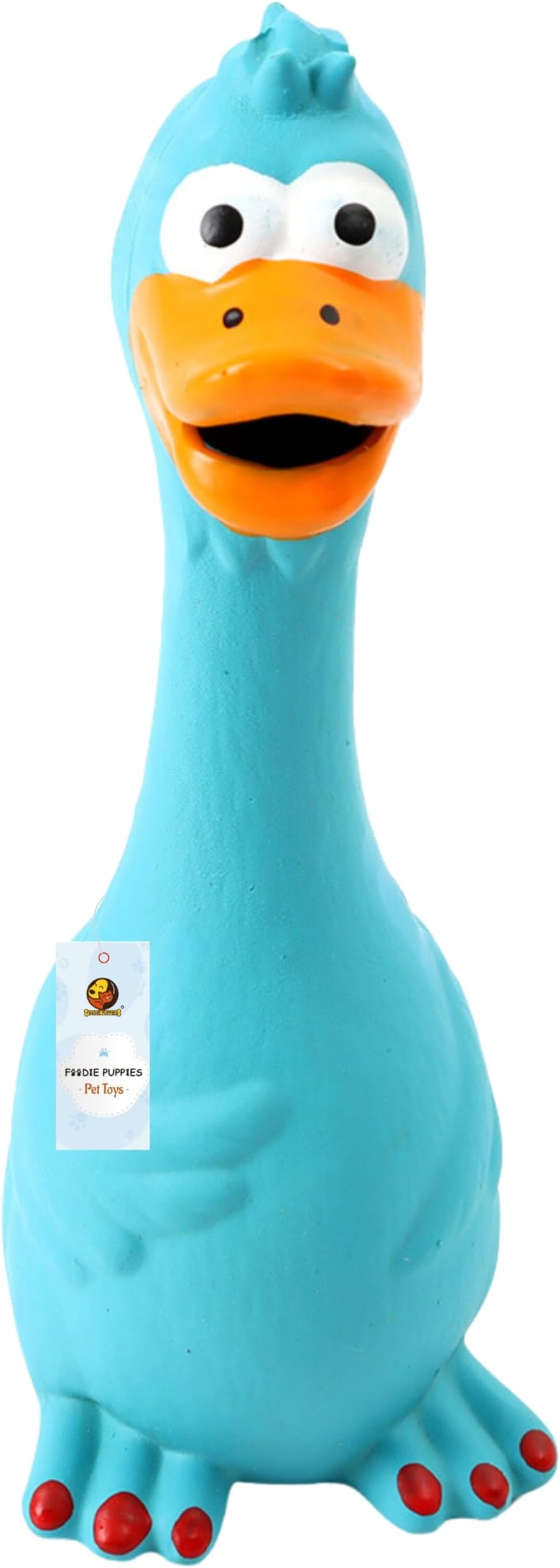 Natural Latex Rubber Squeaky Dog Toy - (Blue Duck) | Small Dogs & Puppy | Durable, Animal Design, Fetch & Chew Safe Play Toy | Reduce Separation Anxiety