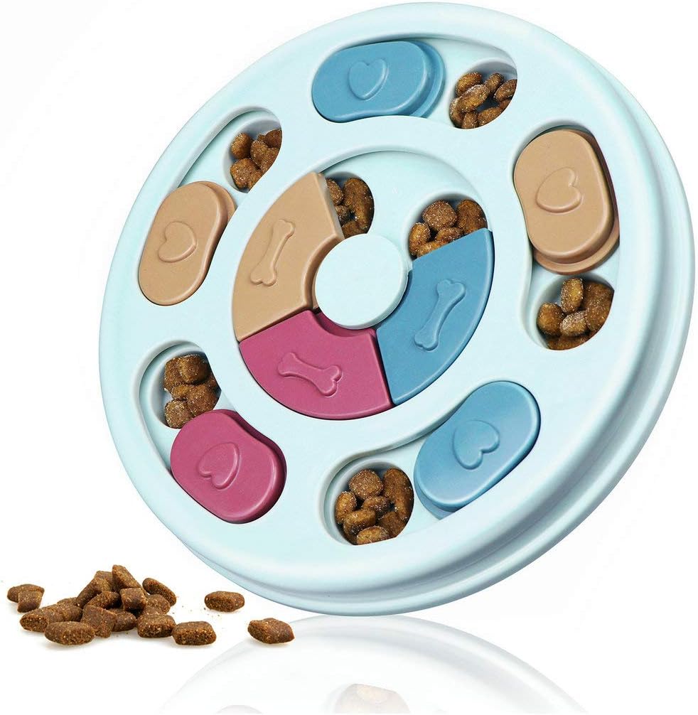 Dog Puzzle Toys, Interactive Treat Dispenser for Puppy and Cats Training and Playing, Slow Feeder to Aid Pets Digestion.