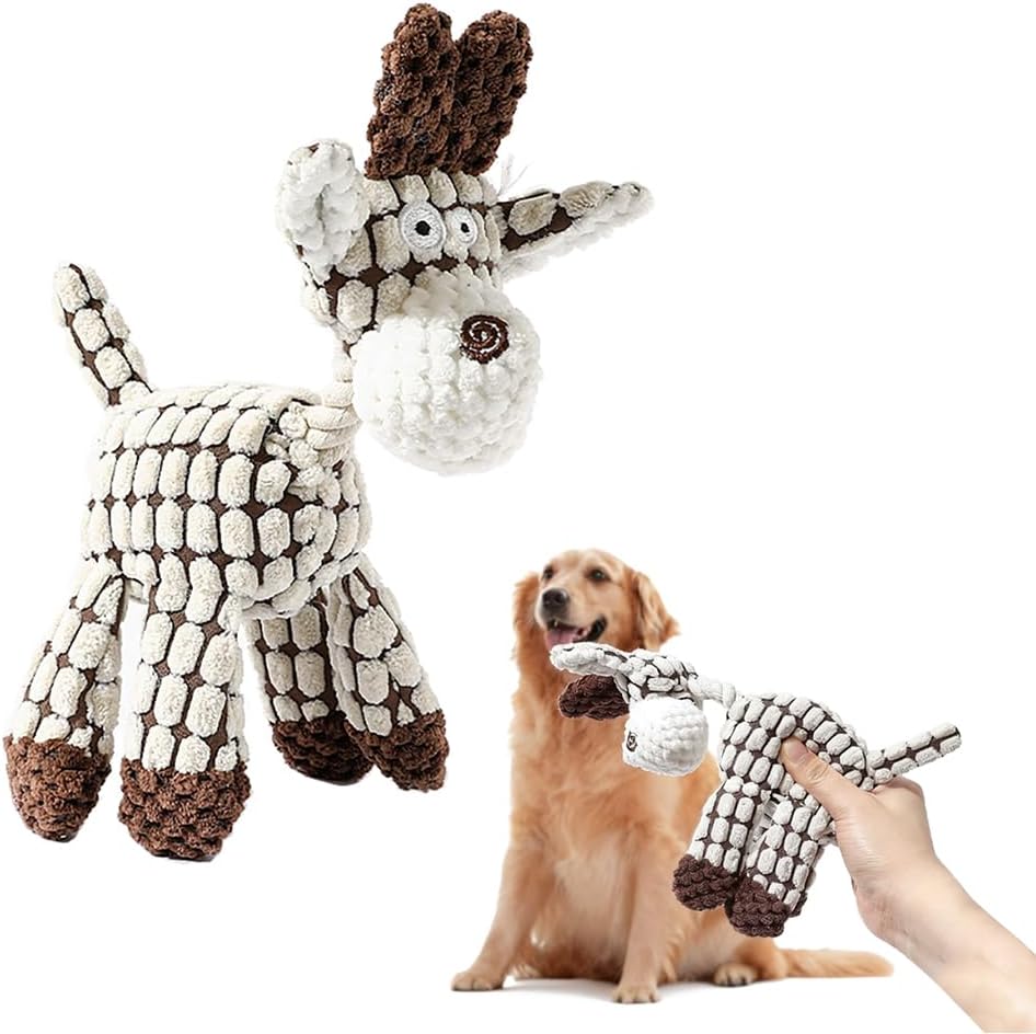 Dog Toy with Whistle, Donkey Shape, Super Bite Resistant, Pet Chewing Toy, Answering Machine, Indoor Play, Healing Goods, 3 Colors Available, (Brown/Gray/White) Safe Material for Pet Stress