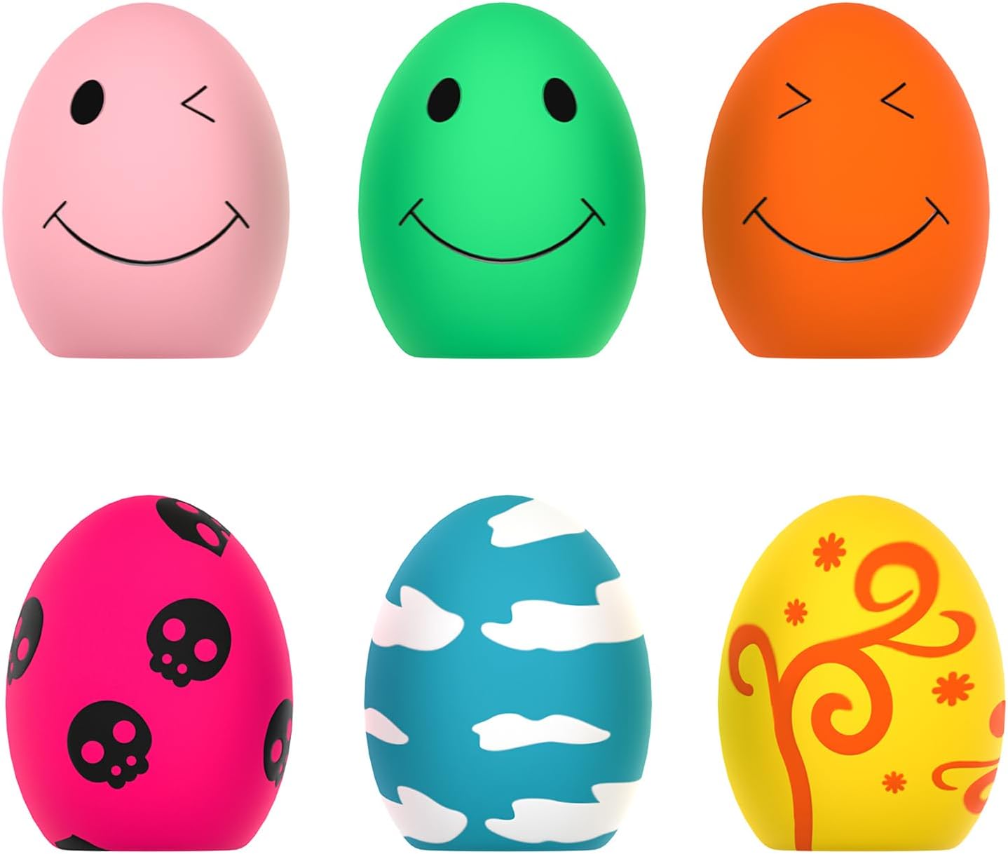 SCHITEC Dog Toy Sound-Emitting 【6-Piece Set】 Chew Toy Stress Relief Exercise Deficiency Egg Shape Suitable for Puppies and Small Dogs