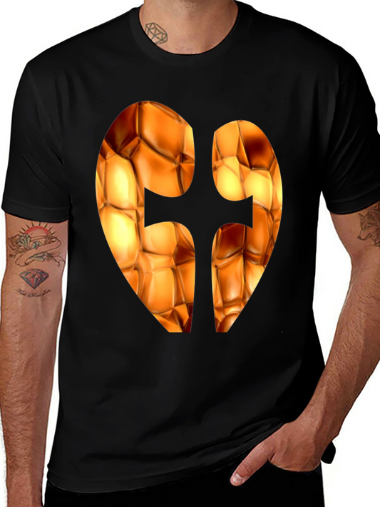 Abstract Heart Design Black T-Shirt