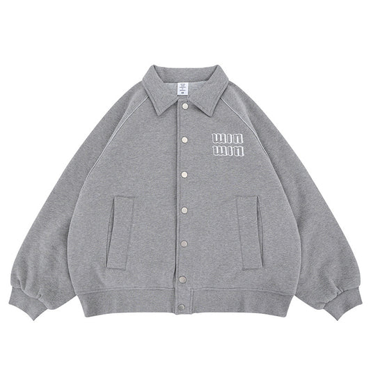 Solid Color New Logo Collar Casual Jacket Men's Baseball Jacket