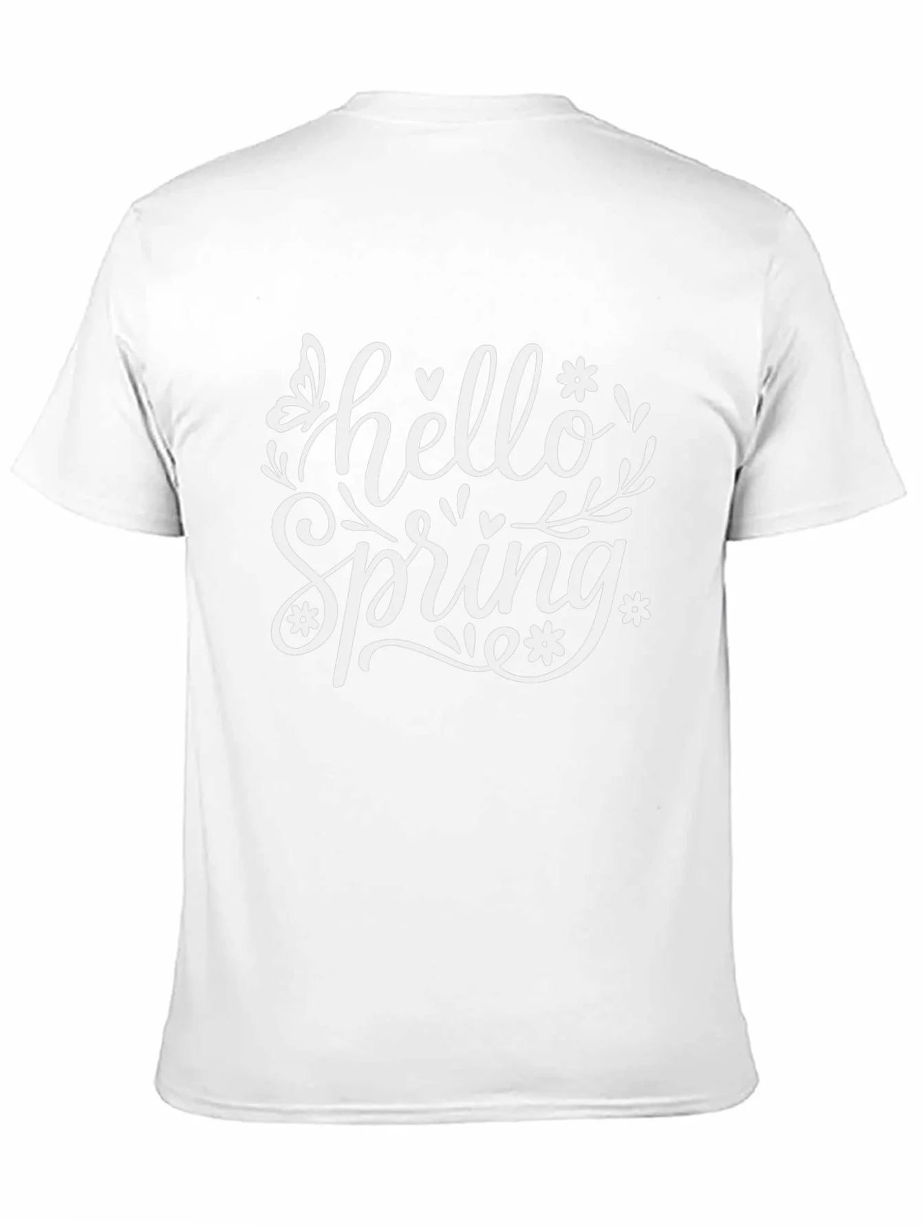 Hello Spring Black Graphic T-Shirt
