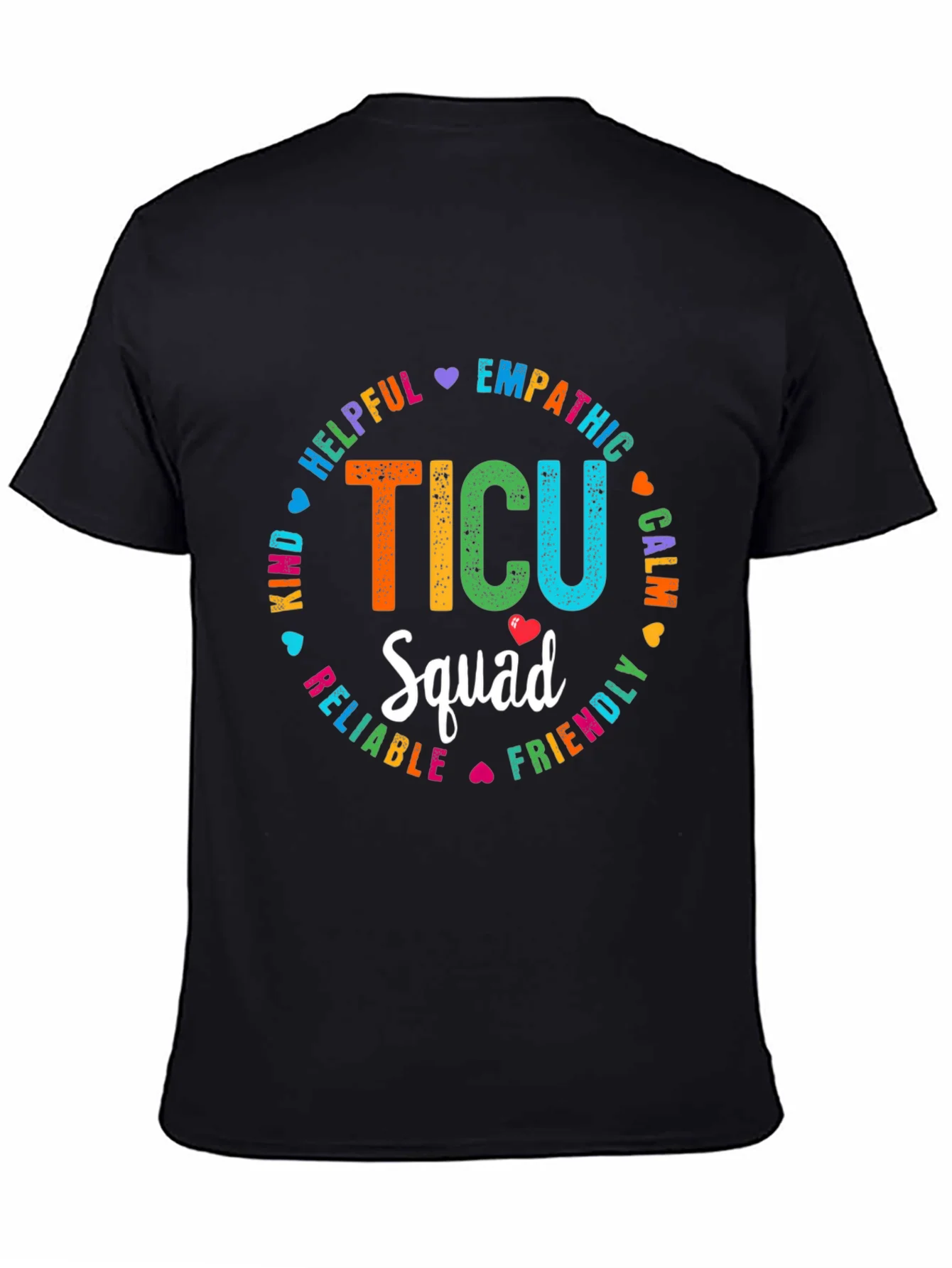 TICU Squad Graphic Tee - Rainbow Text Design