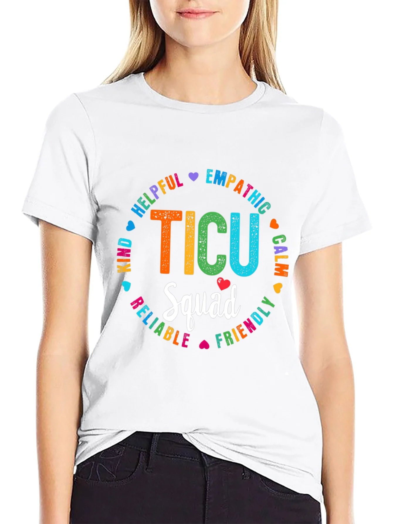 TICU Squad Graphic Tee - Rainbow Text Design