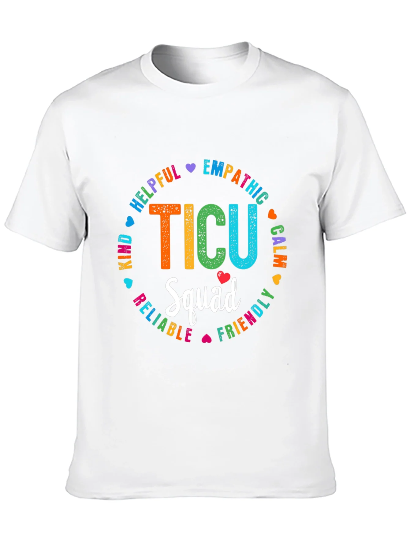 TICU Squad Graphic Tee - Rainbow Text Design