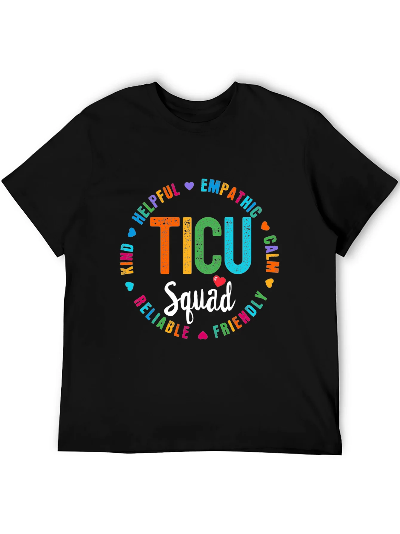 TICU Squad Graphic Tee - Rainbow Text Design