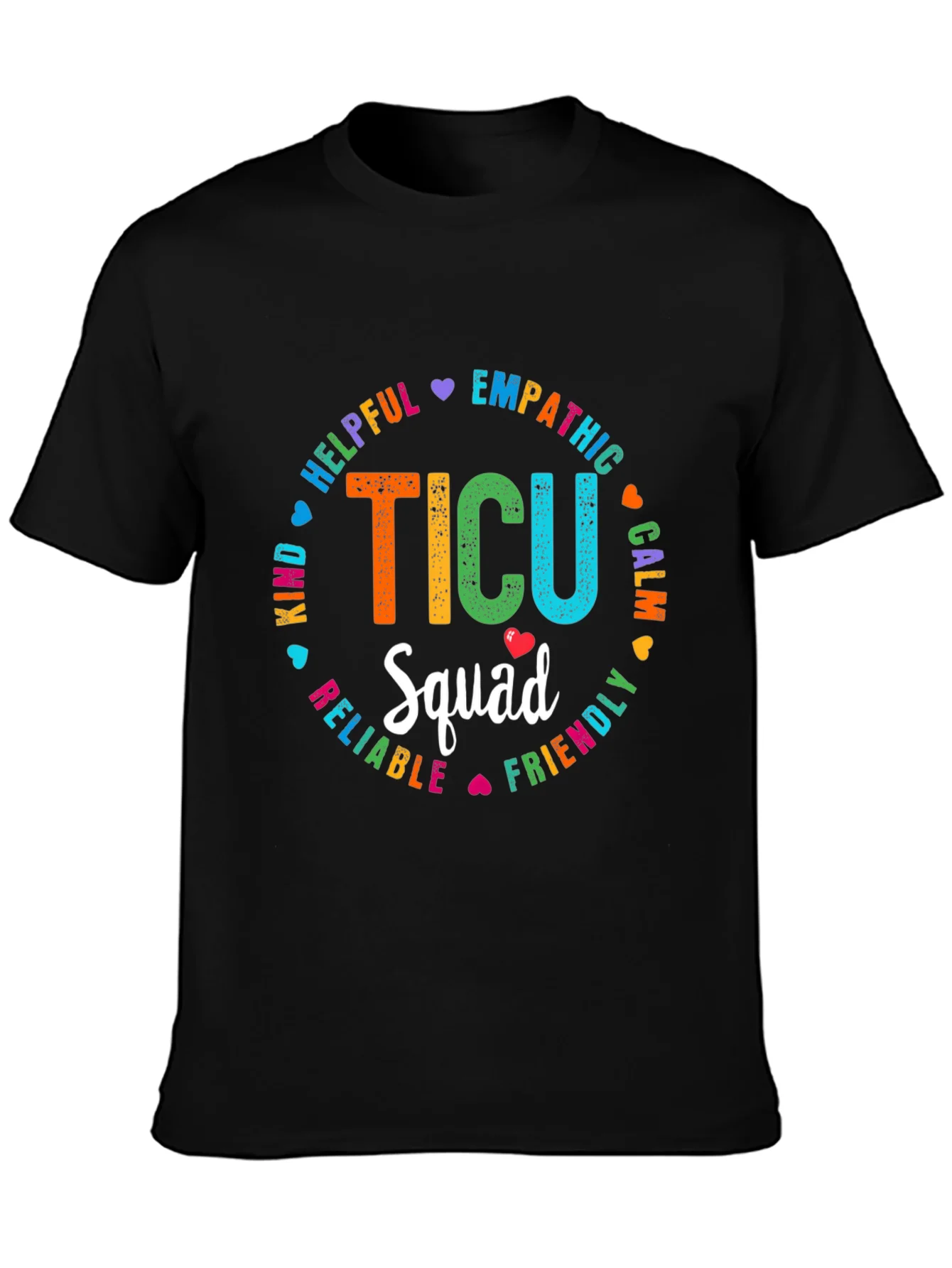 TICU Squad Graphic Tee - Rainbow Text Design