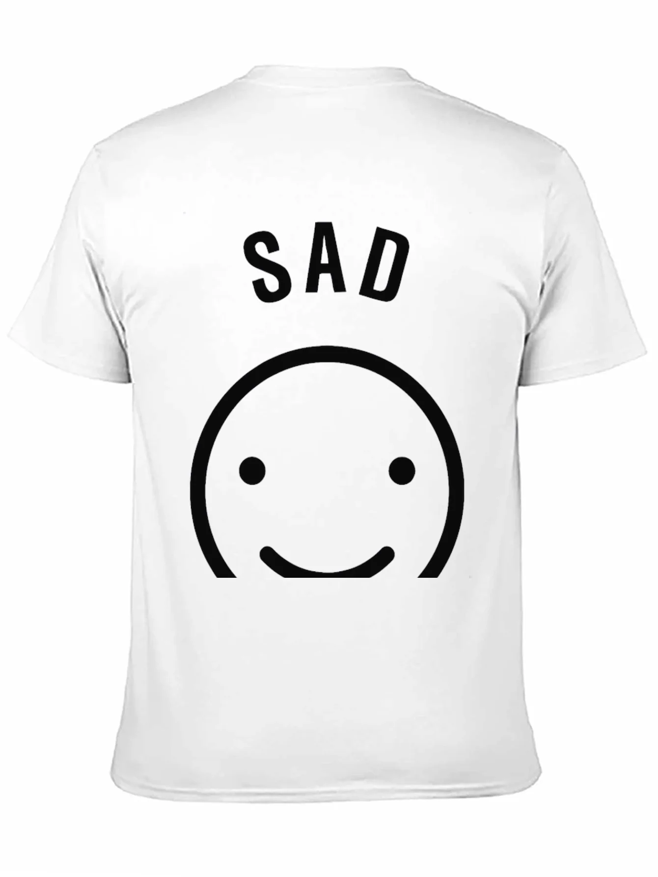 Mens Black SAD Smiley Face T-Shirt